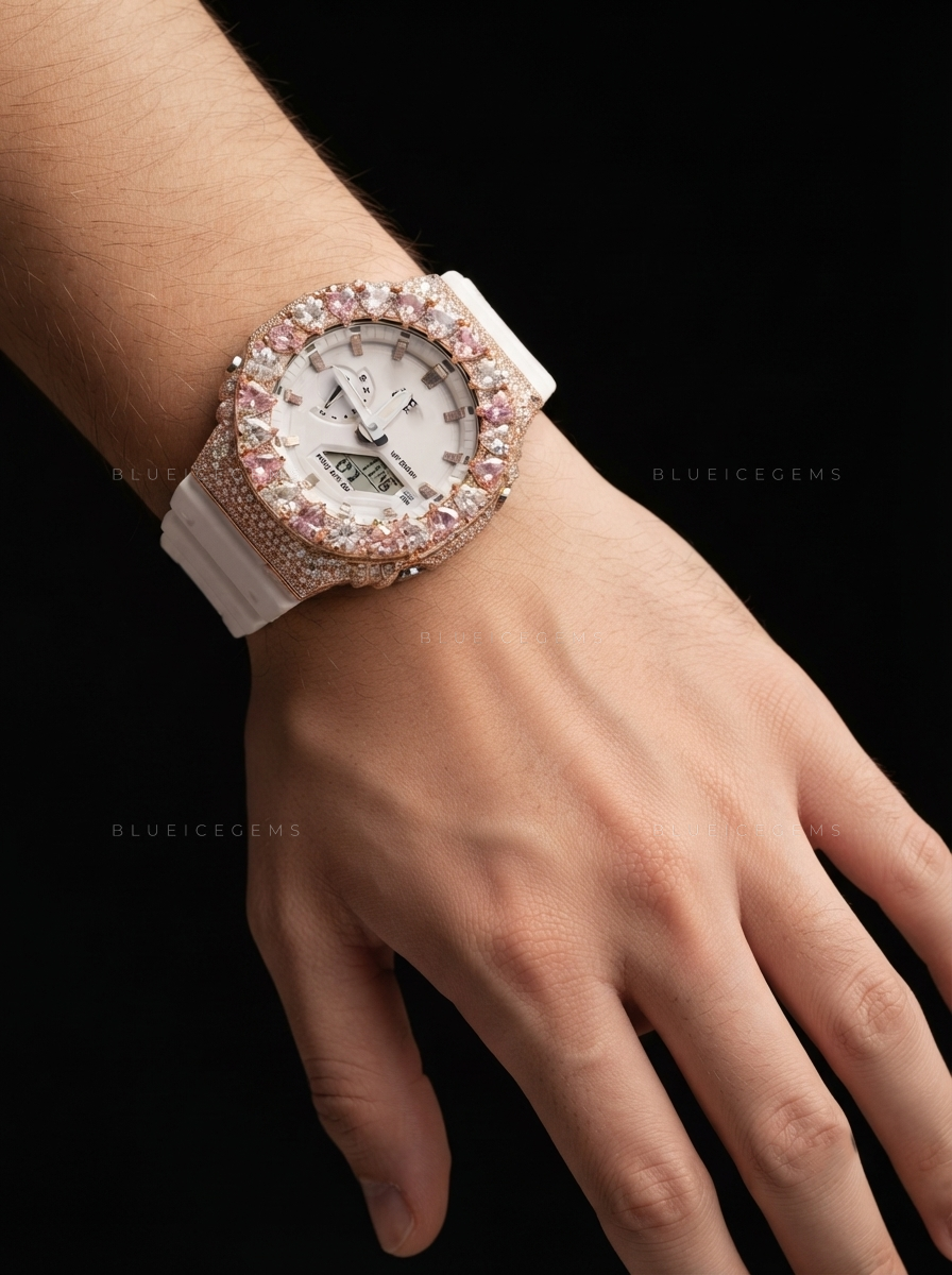 Roseheart Royale Iced Watch – 13+ CT VVS Moissanite