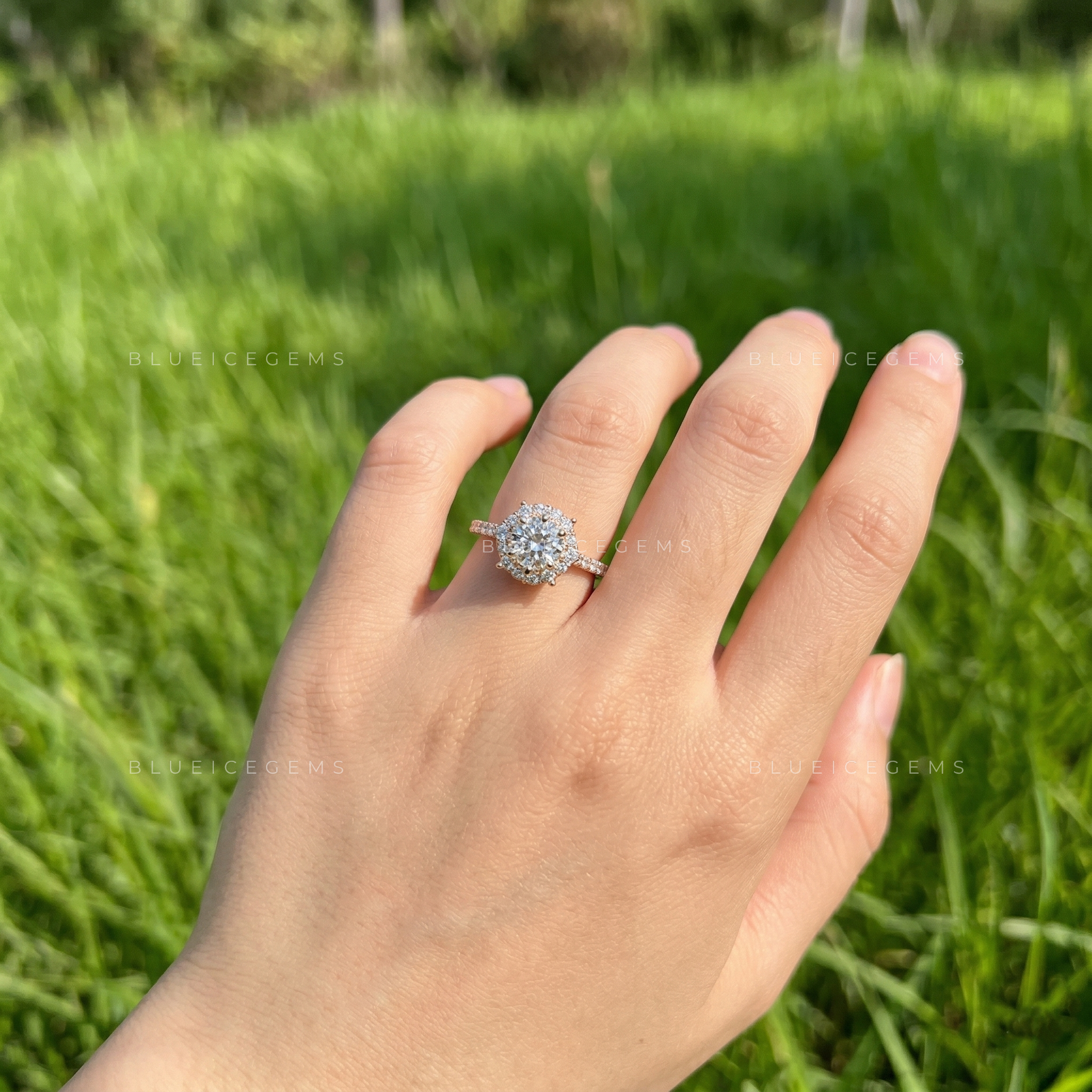 Velvet Radiance Cushion Cut Pavé Engagement Ring