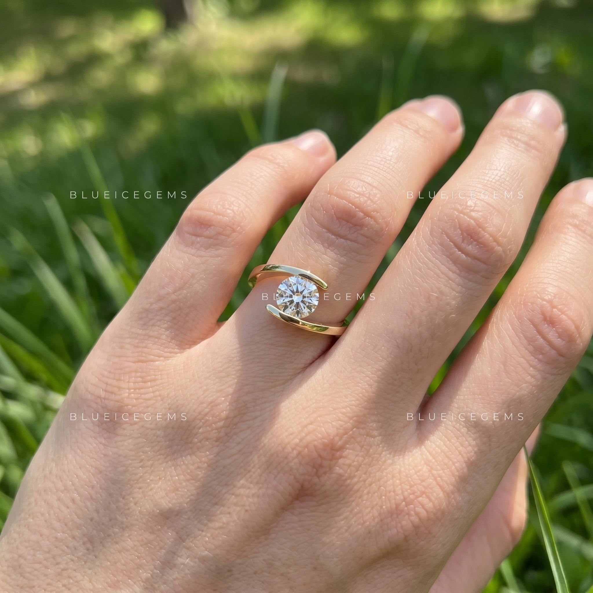 Timeless Horizon Round Cut Solitaire Engagement Ring