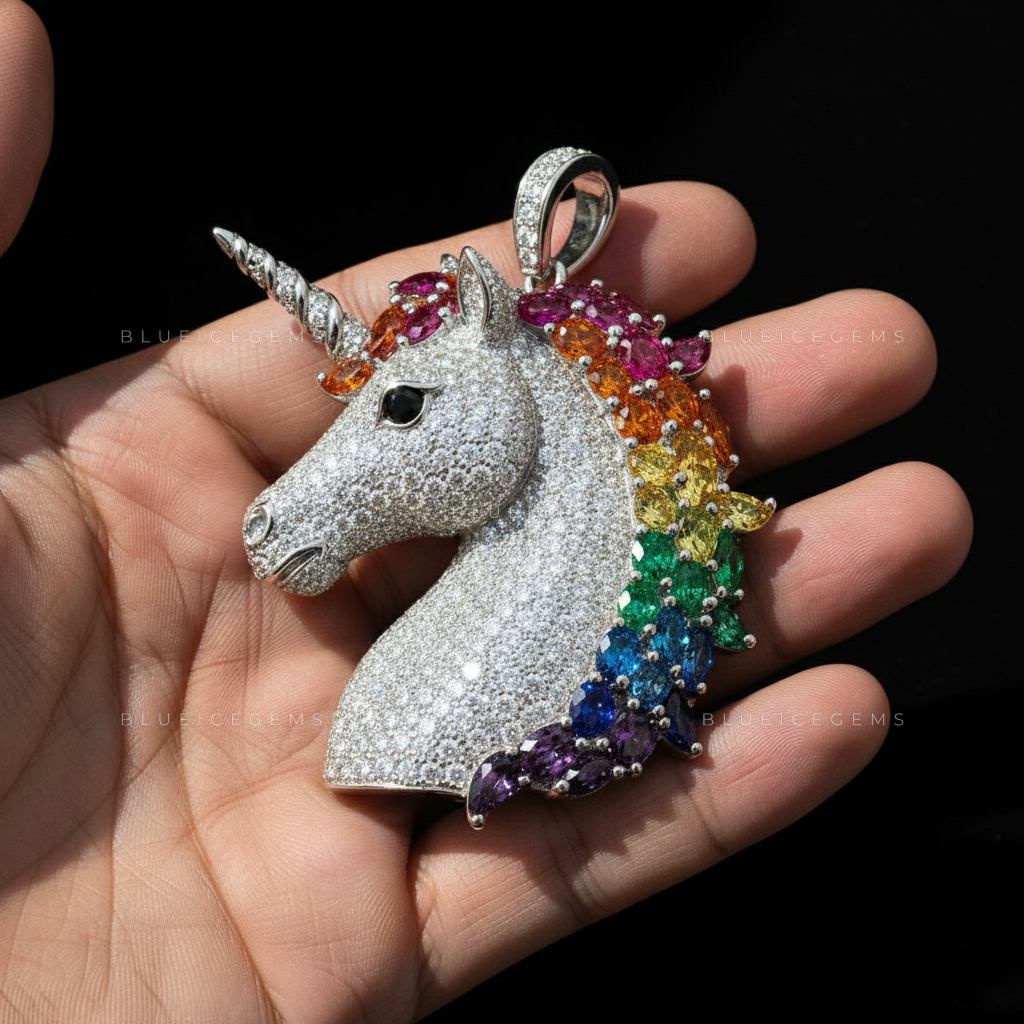 The Celestial Prism Unicorn: Rainbow Gradient Mane & Diamond Frost Sovereign