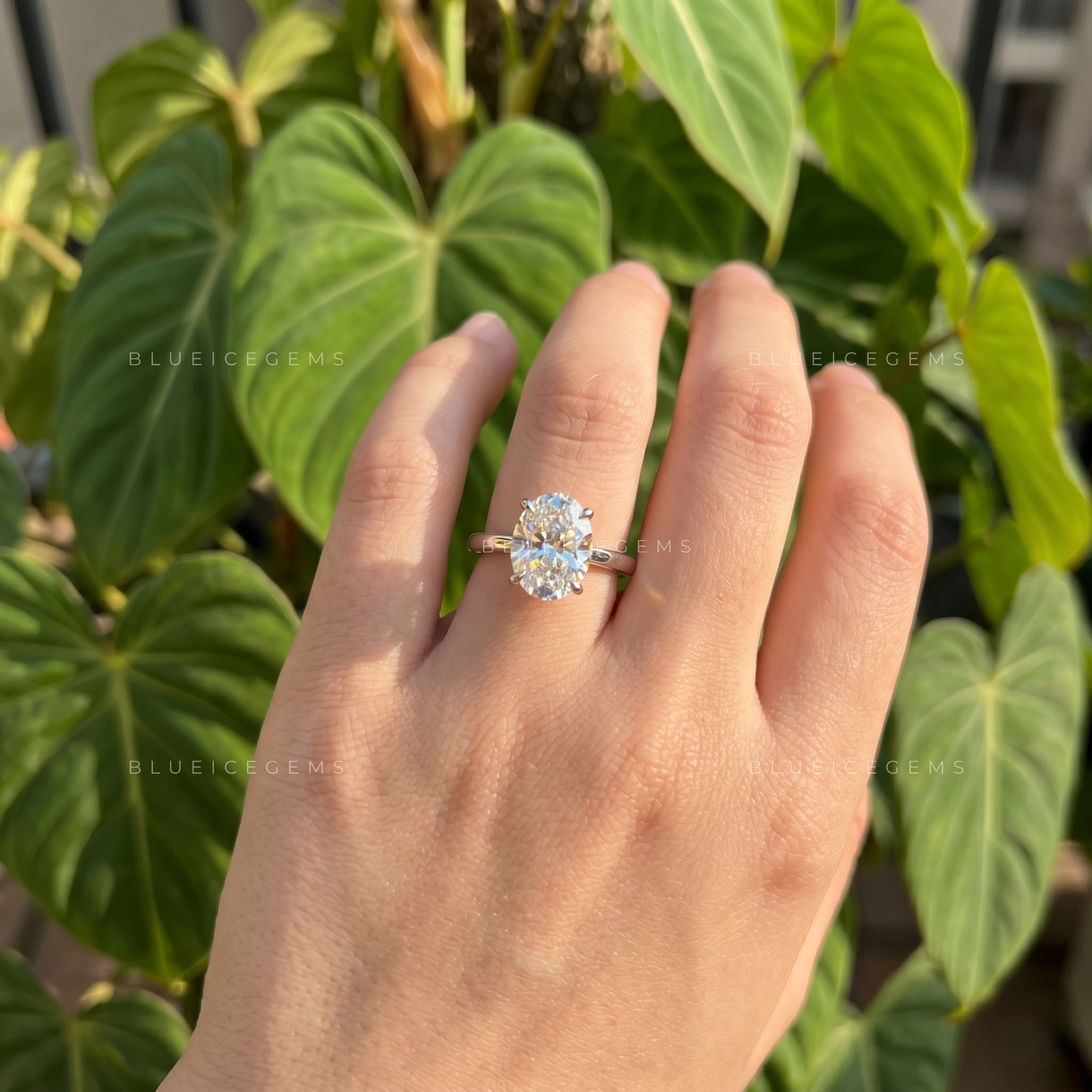 Graceful Oval Cut Classic Solitaire Engagement Ring