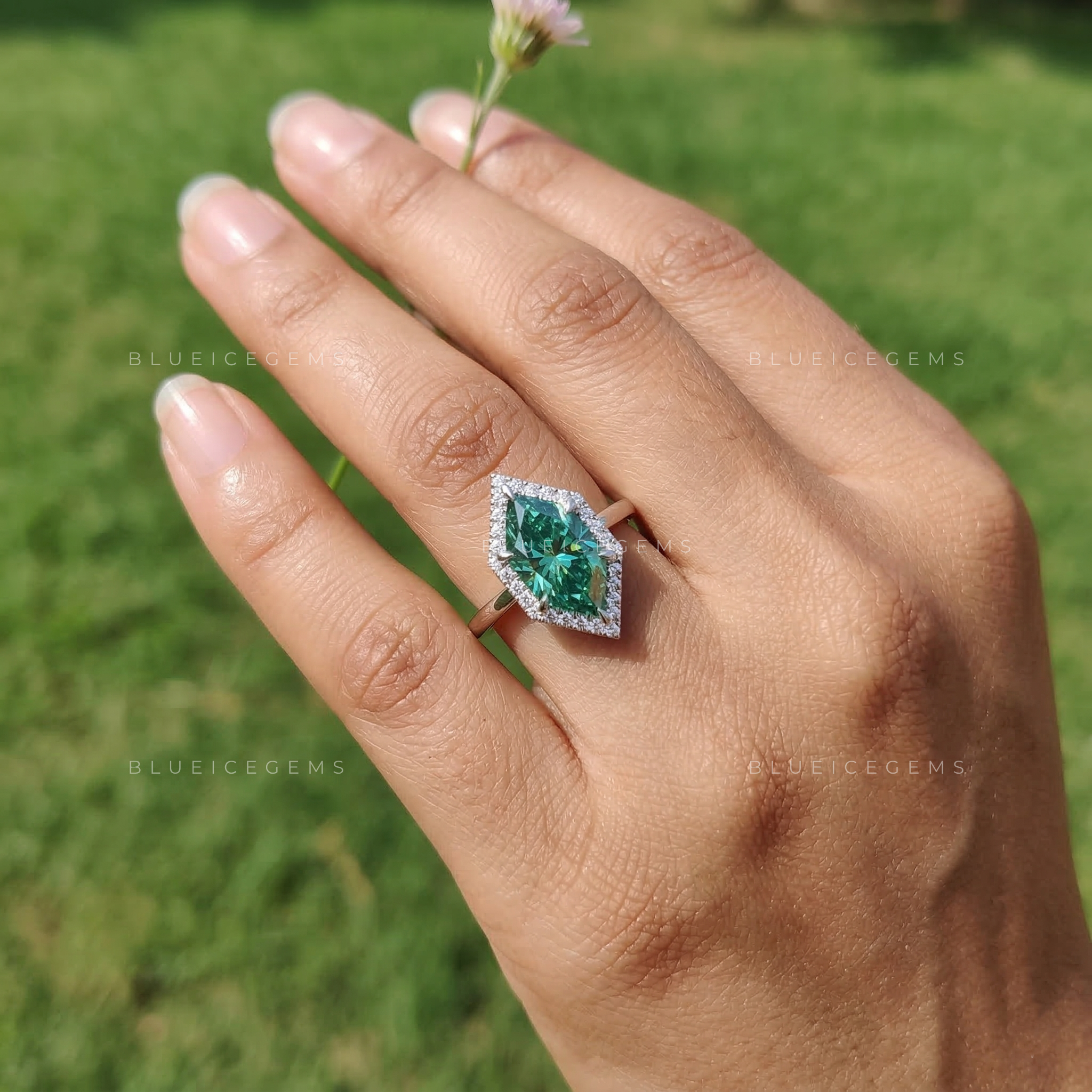 Enchanted Verdant Dutch Marquise Pavé Ring
