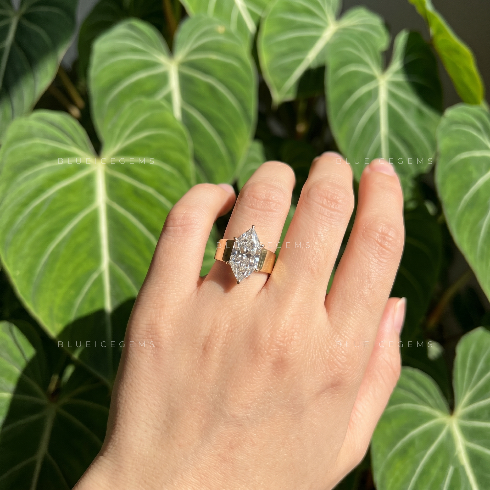 Vintage Elegance Dutch Marquise Cut Cigar Band Solitaire Engagement Ring