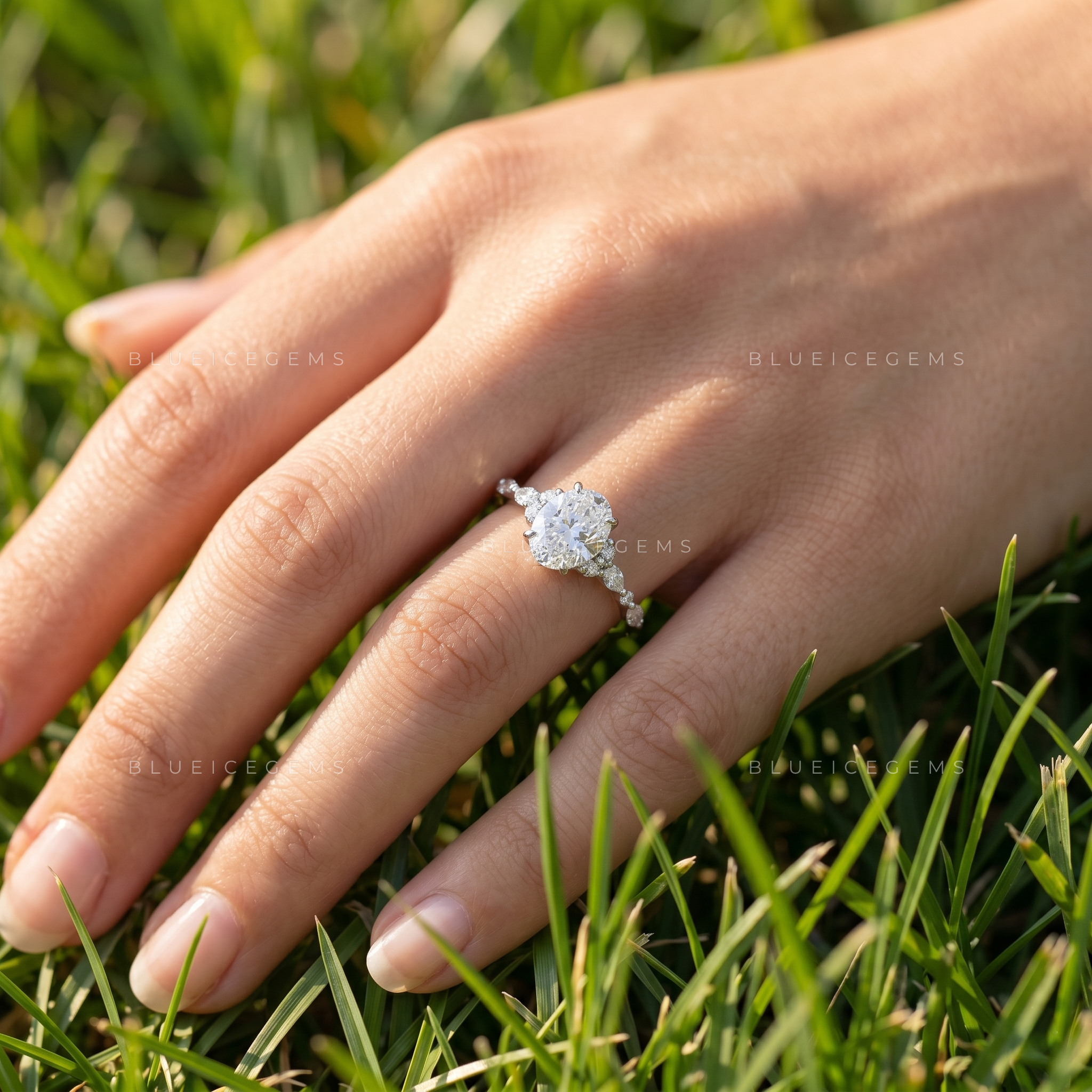 Serene Horizon Radiant Cut Classic Hidden Accent Engagement Ring