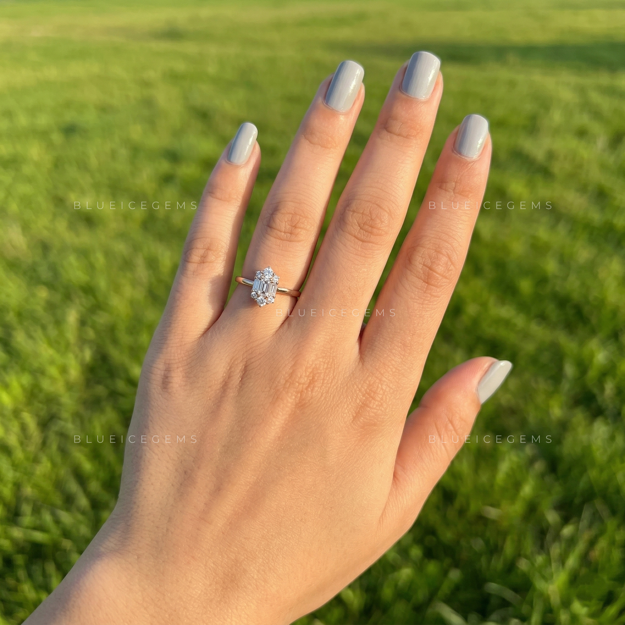 The "Starlet" Cluster Halo: A Bold Baguette & Round Sparkle Statement