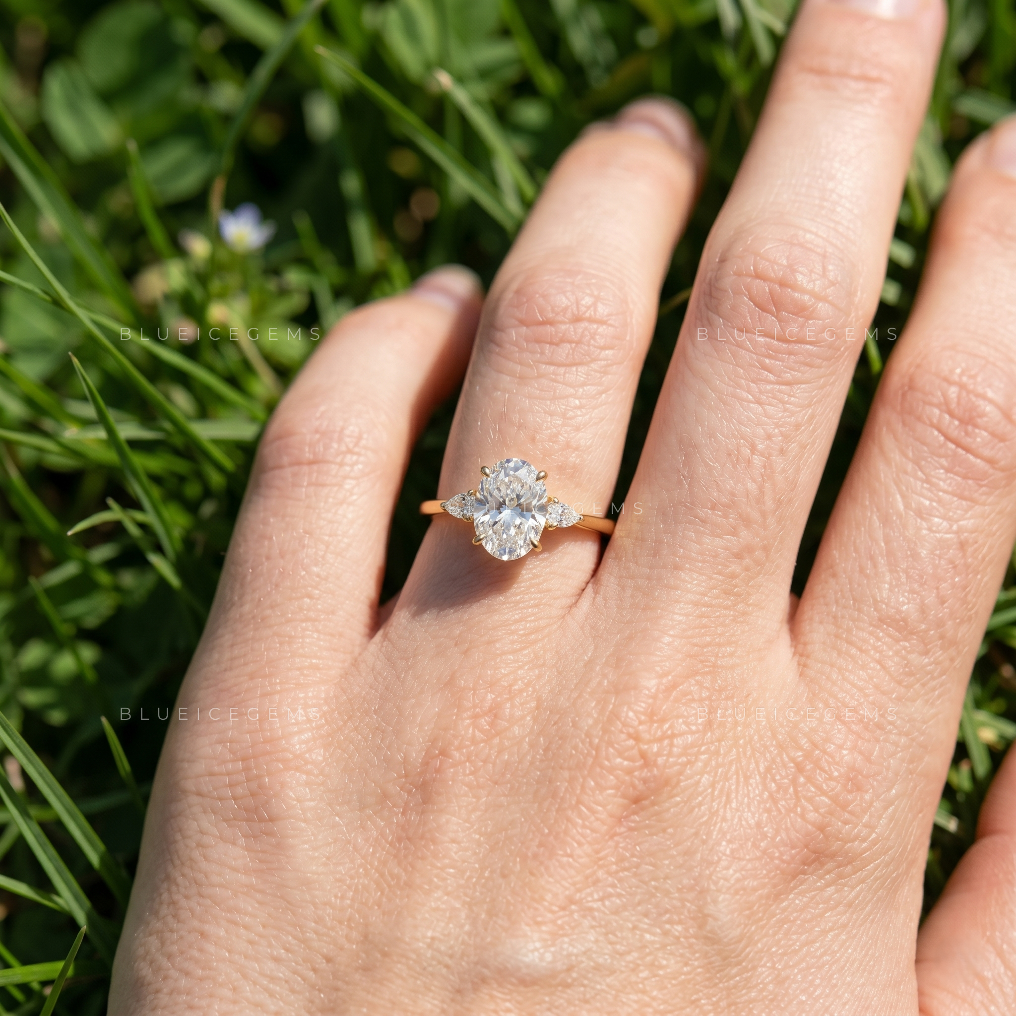 Enchanted Trilogy Oval and Pear Cut Minimalist Engagement Ring