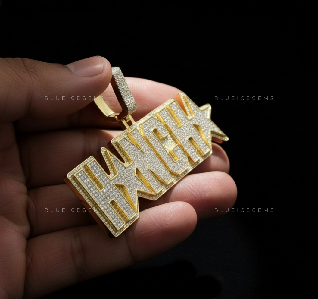 The "HANCHA" Stellar Block: Bold Architectural Lettering & Star-Infused Pendant
