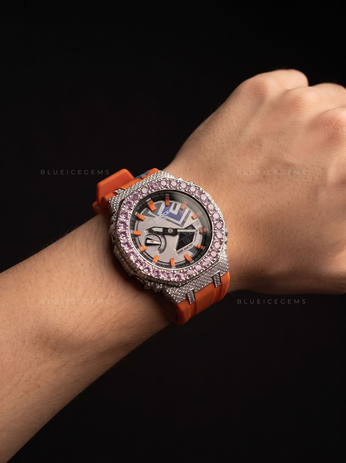 Pink Frost Royale Iced Watch