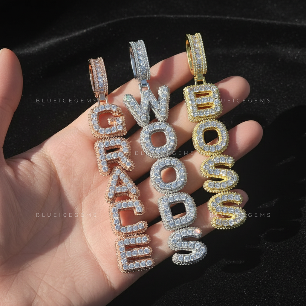 "GRACE" Vertical Custom Block Pendant