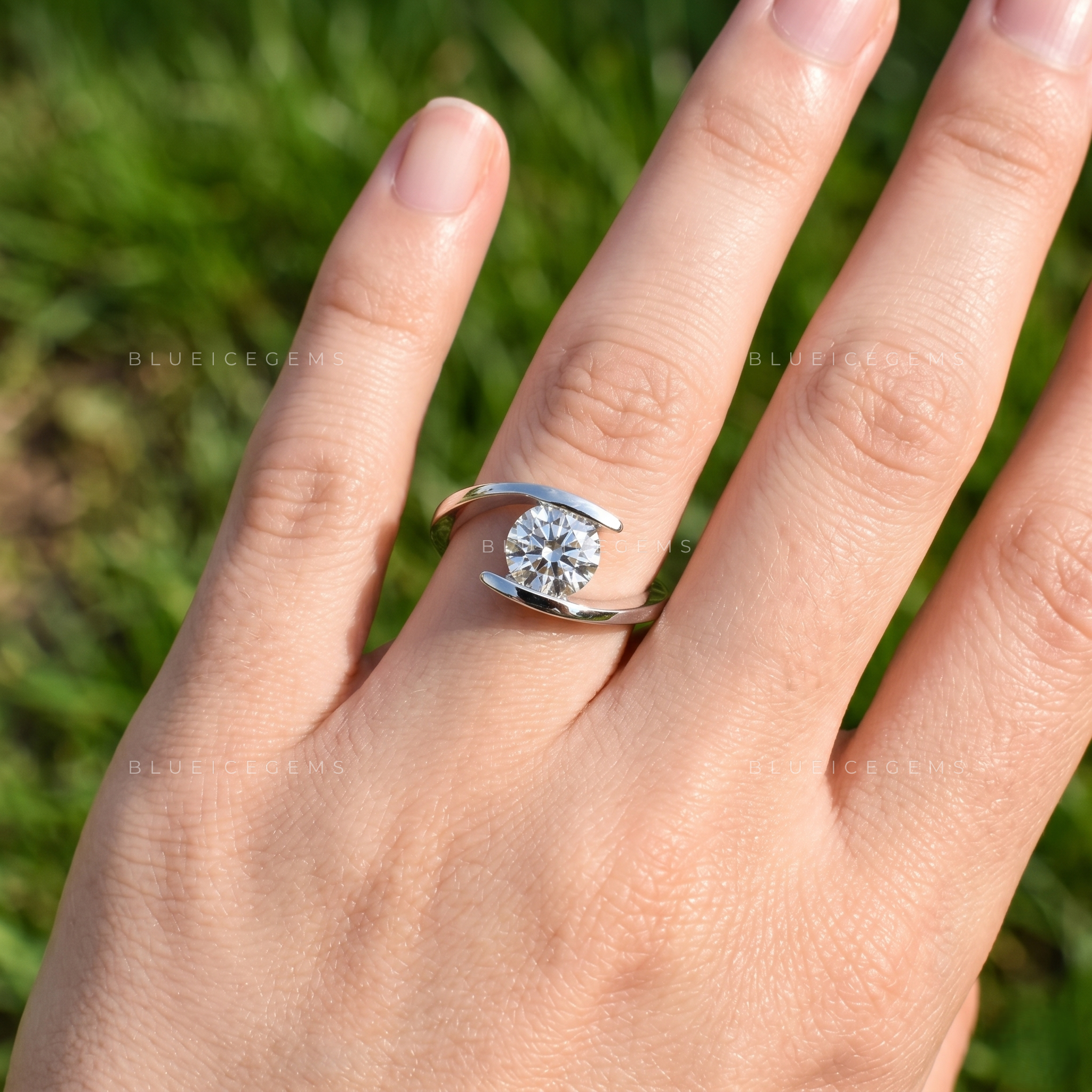 Whispering Grace Round Brilliant Classic Solitaire Engagement Ring