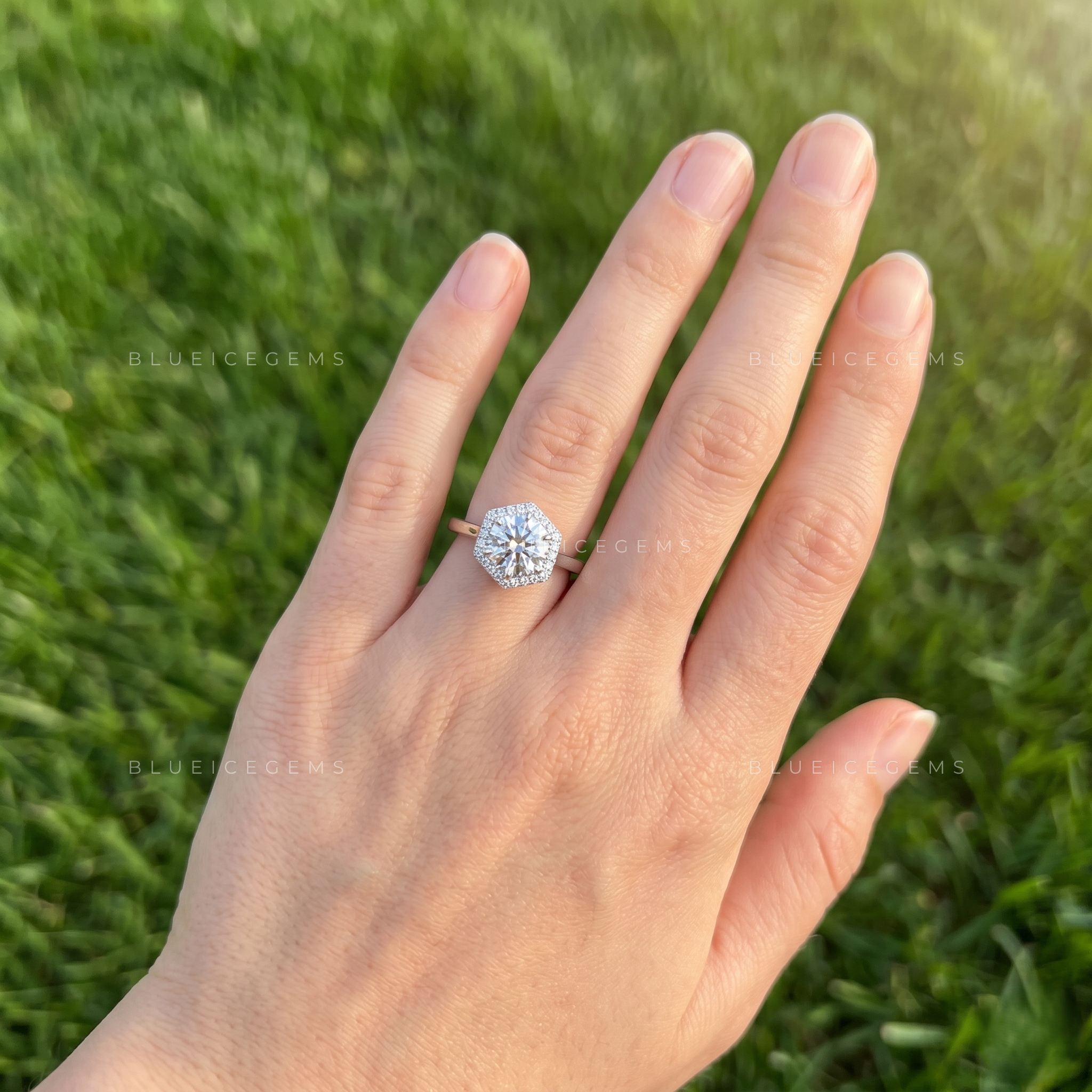 Celestial Glow Round Brilliant Cut Halo Engagement Ring
