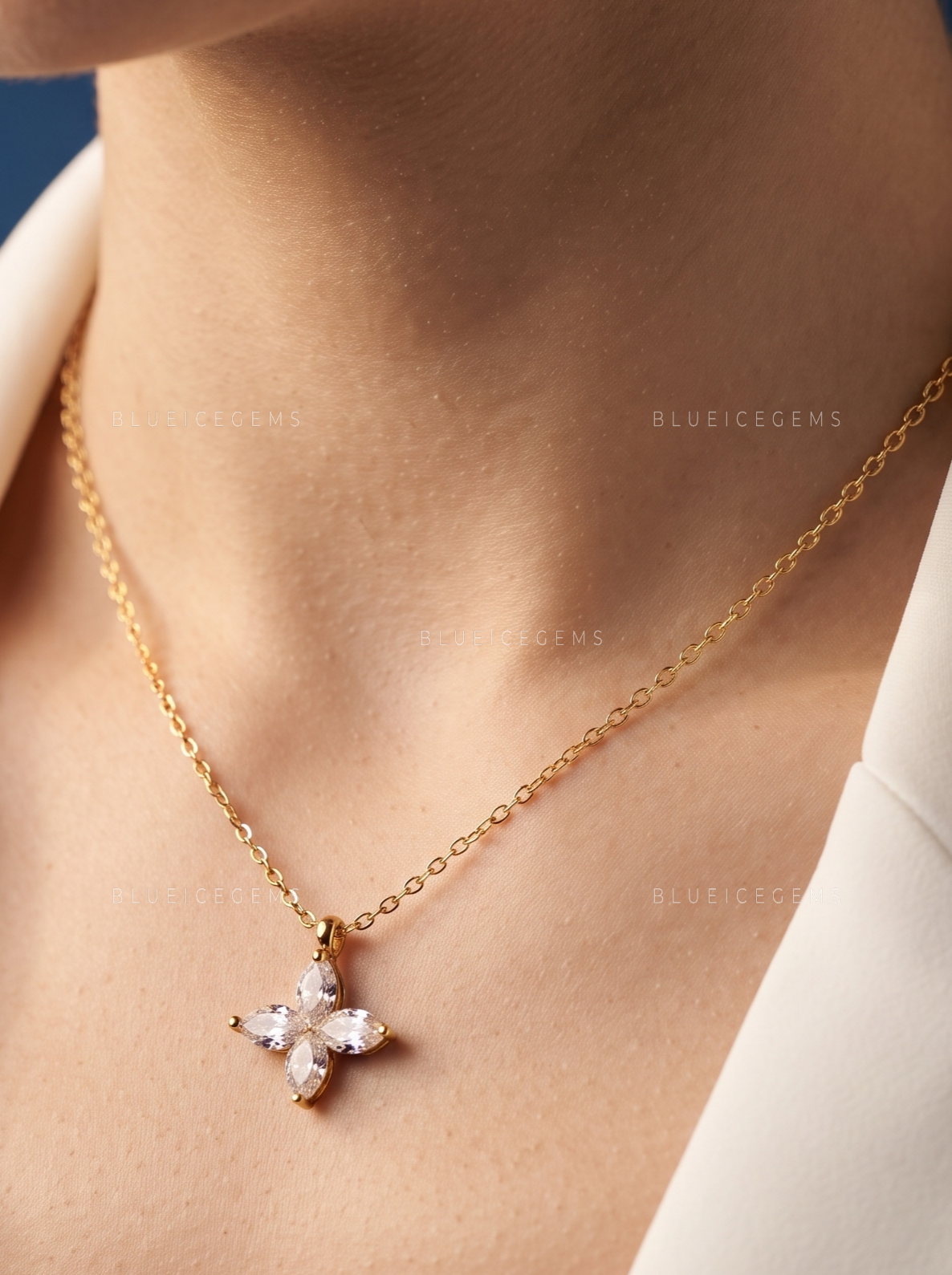 Lily Cut Solitaire Diamond Pendant