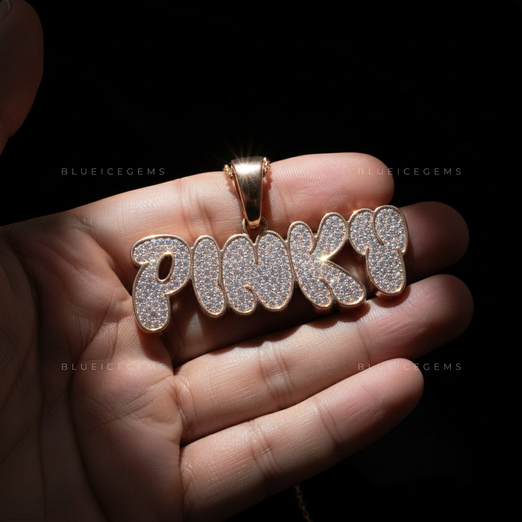 The "PINKY" Aura: Sculptural 3D Bubble Script in Radiant Rose Gold