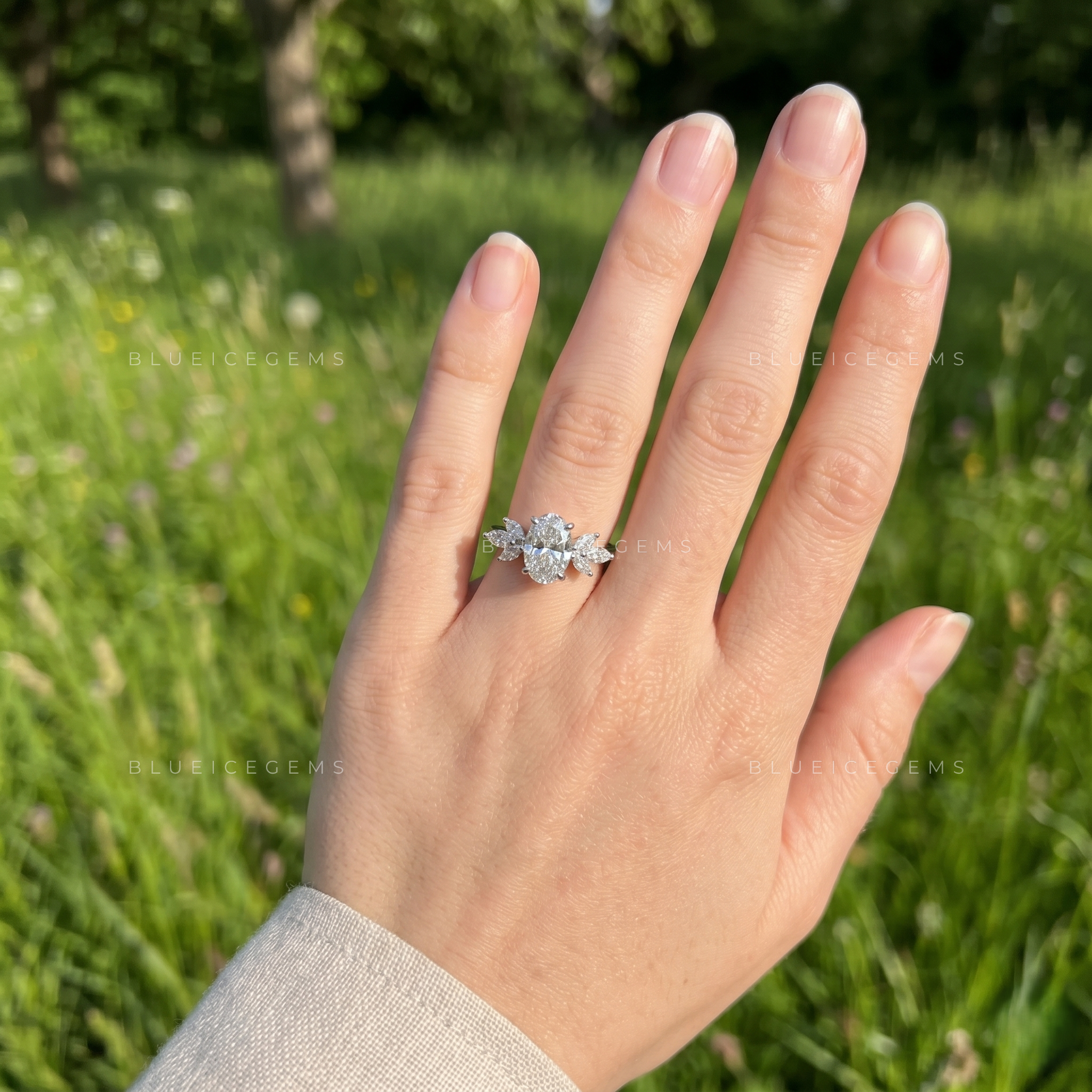 Luminous Harmony Oval Cut Solitaire Engagement Ring