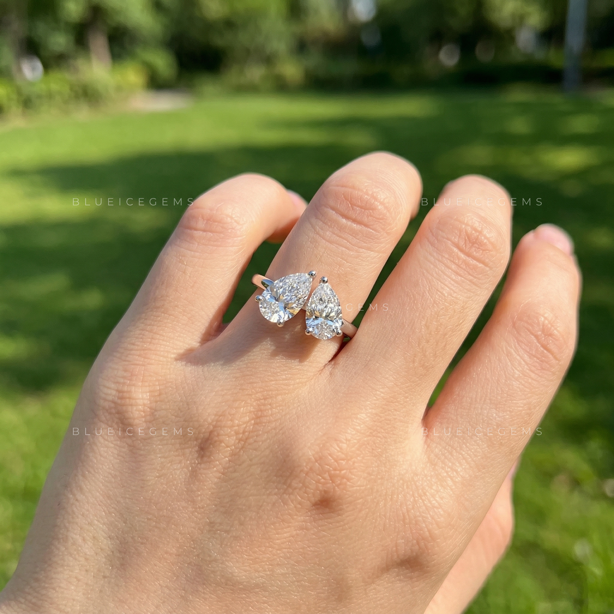 Eternal Devotion Dual Pear Cut "Toi et Moi" Ring