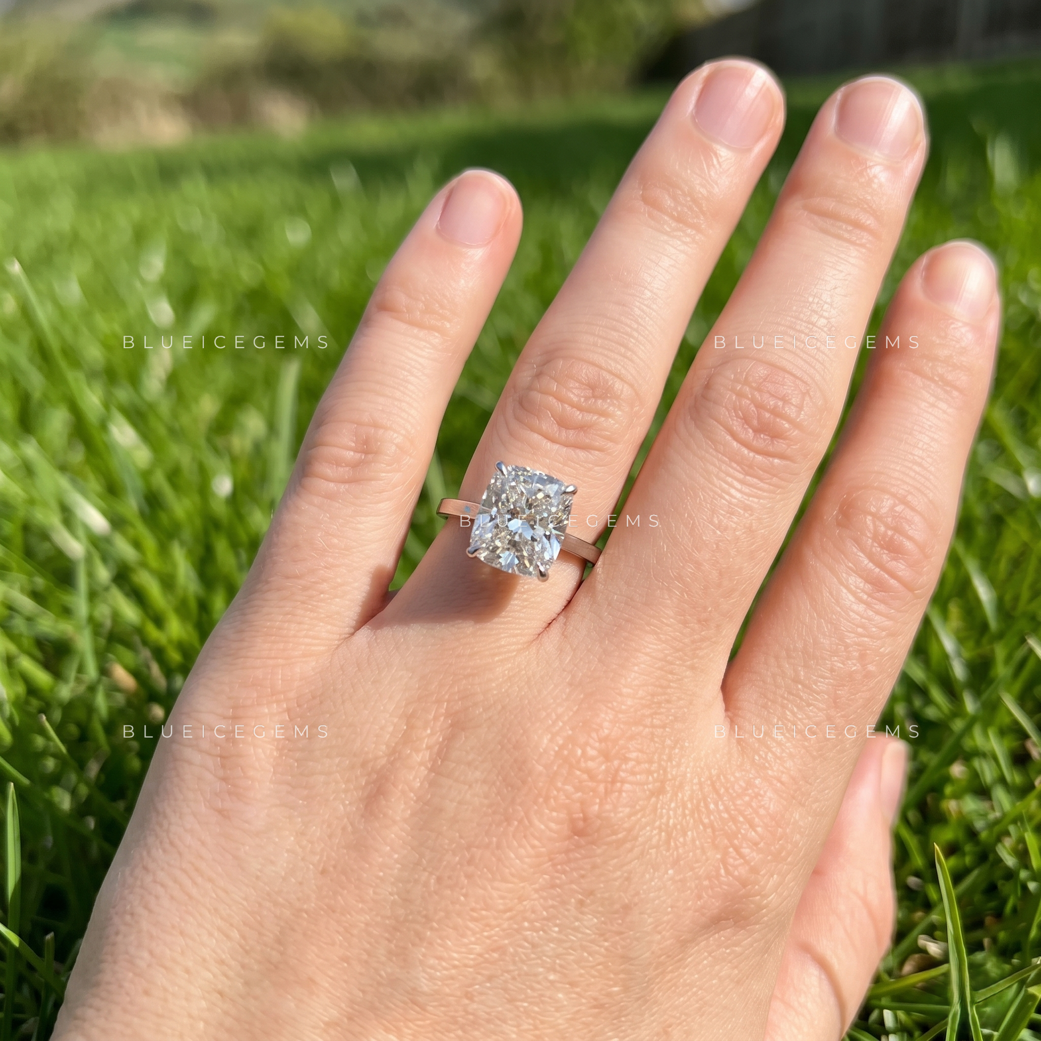 Regal Whisper Cushion Cut Solitaire Engagement Ring
