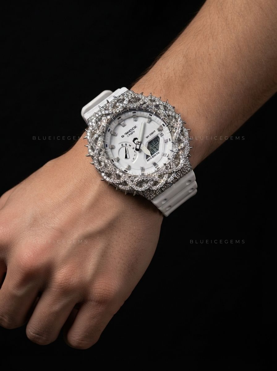 Thorn Sovereign Iced Watch – VVS Moissanite Custom Bezel