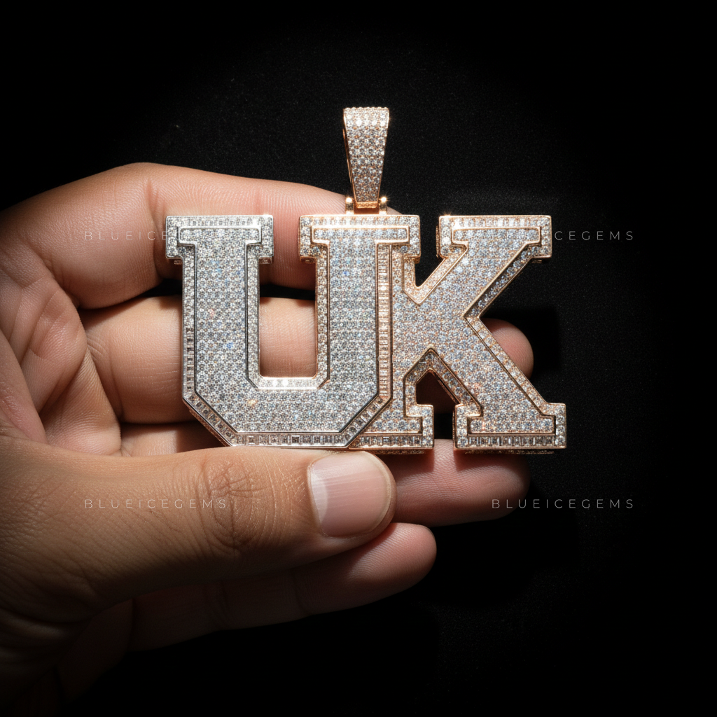 The "UK" Collegiate Sovereign: Baguette-Fusion Block & Two-Tone Industrial Pendant