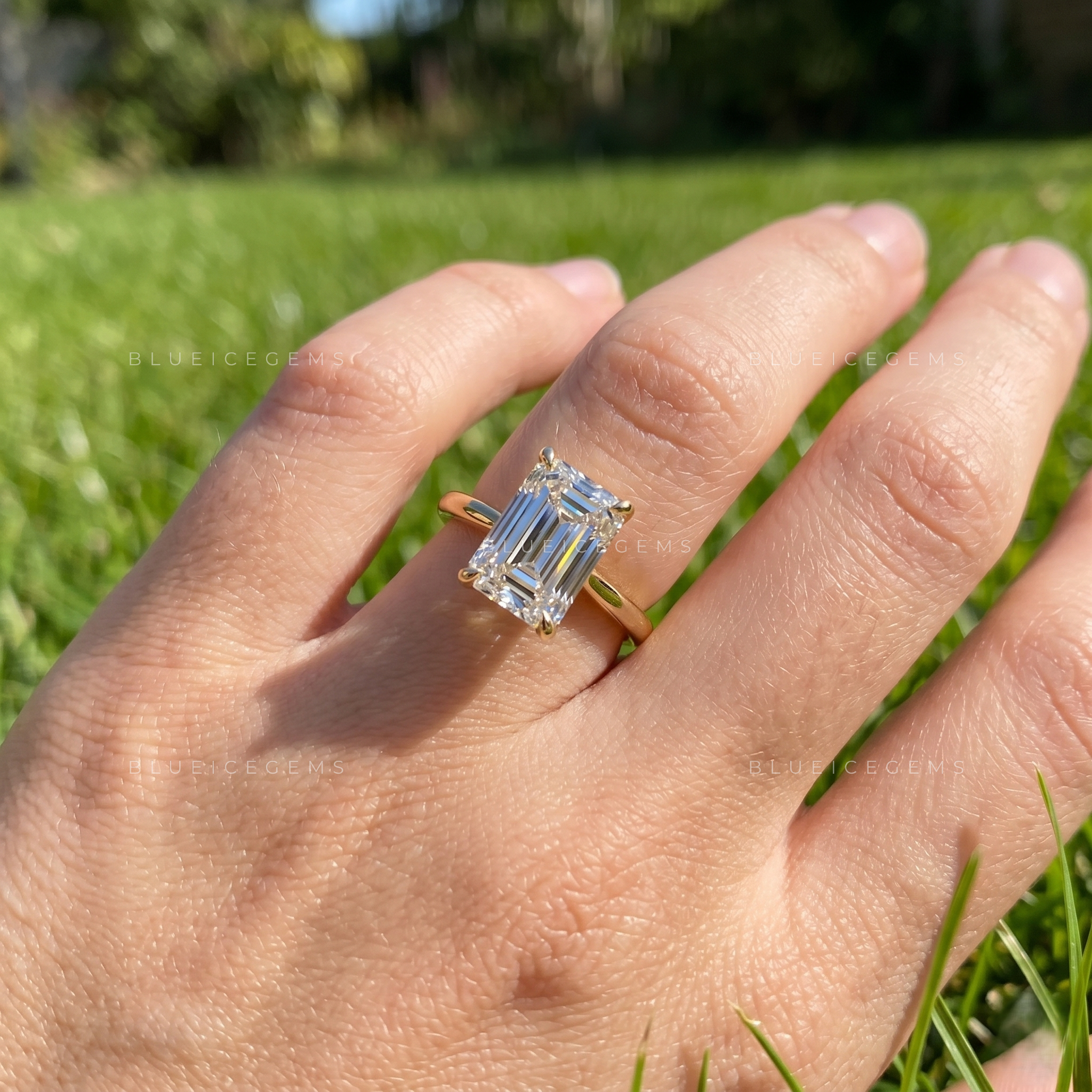 Imperial Majesty Emerald Cut Solitaire Engagement Ring