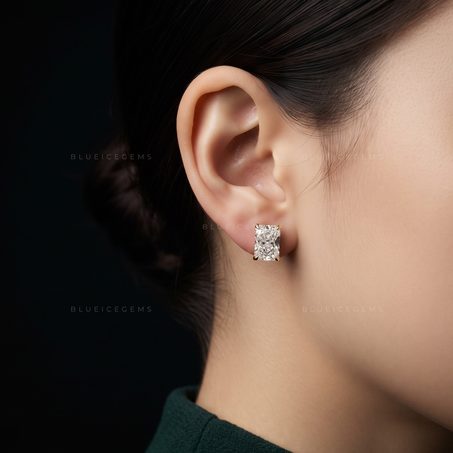 Prism Radiance Radiant-Cut Lab-Grown Diamond Stud Earrings