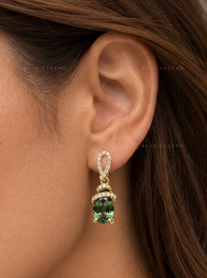 Pacific Green Knot Drop Earrings