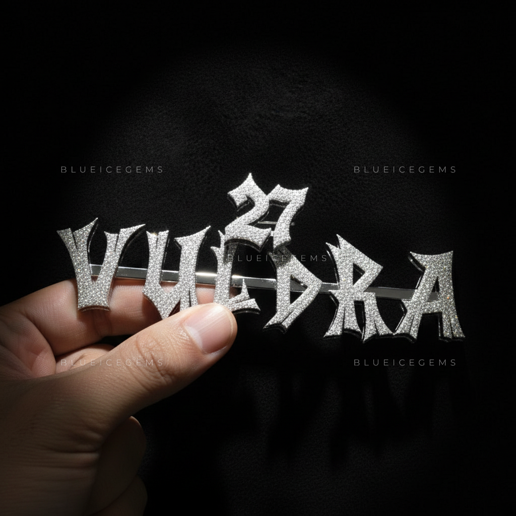 The "VULDRA 27" Sovereign: Sharp-Edge Gothic pendant in Pure Ice