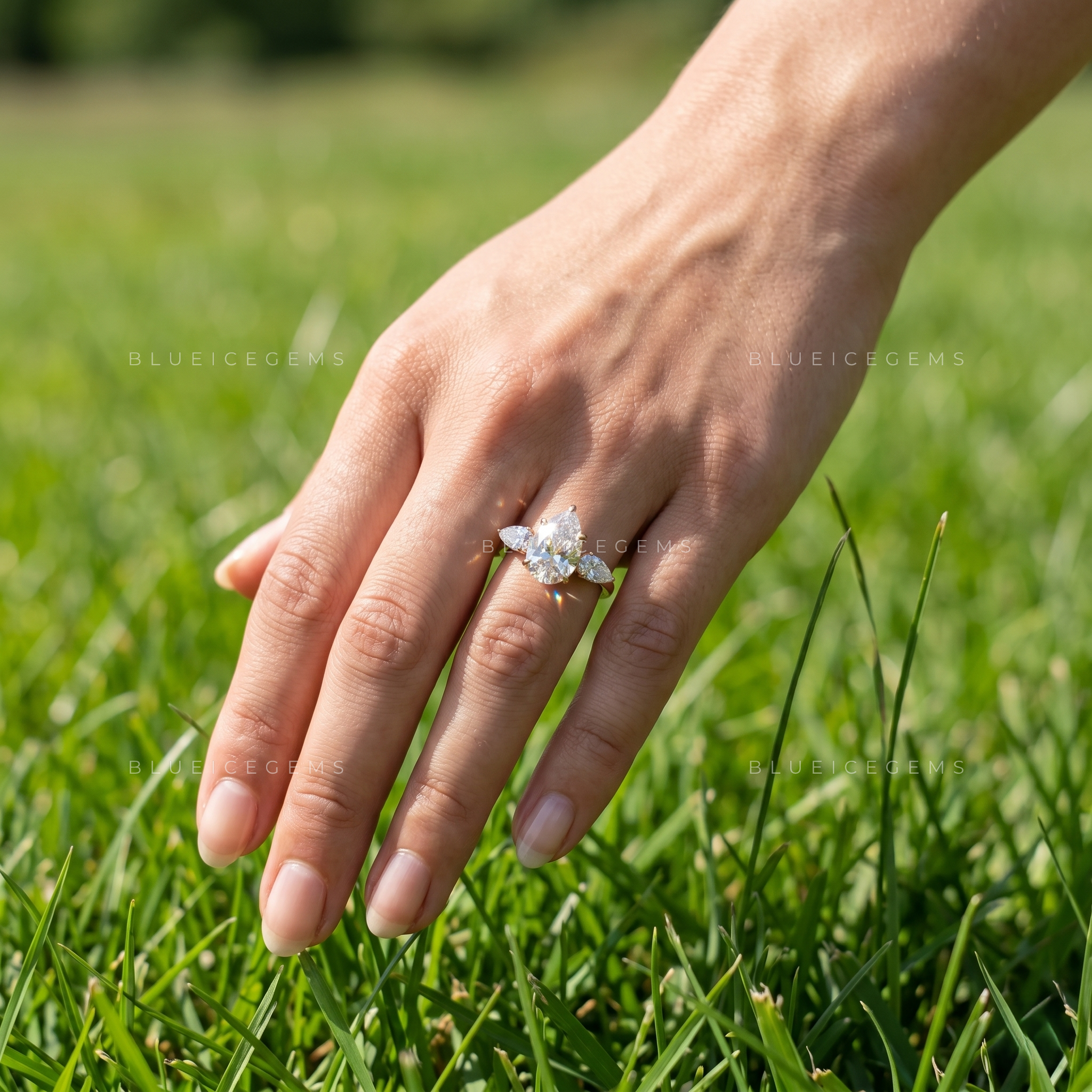 mperial Triad Pear Cut Certified Three Stone Engagement Ring