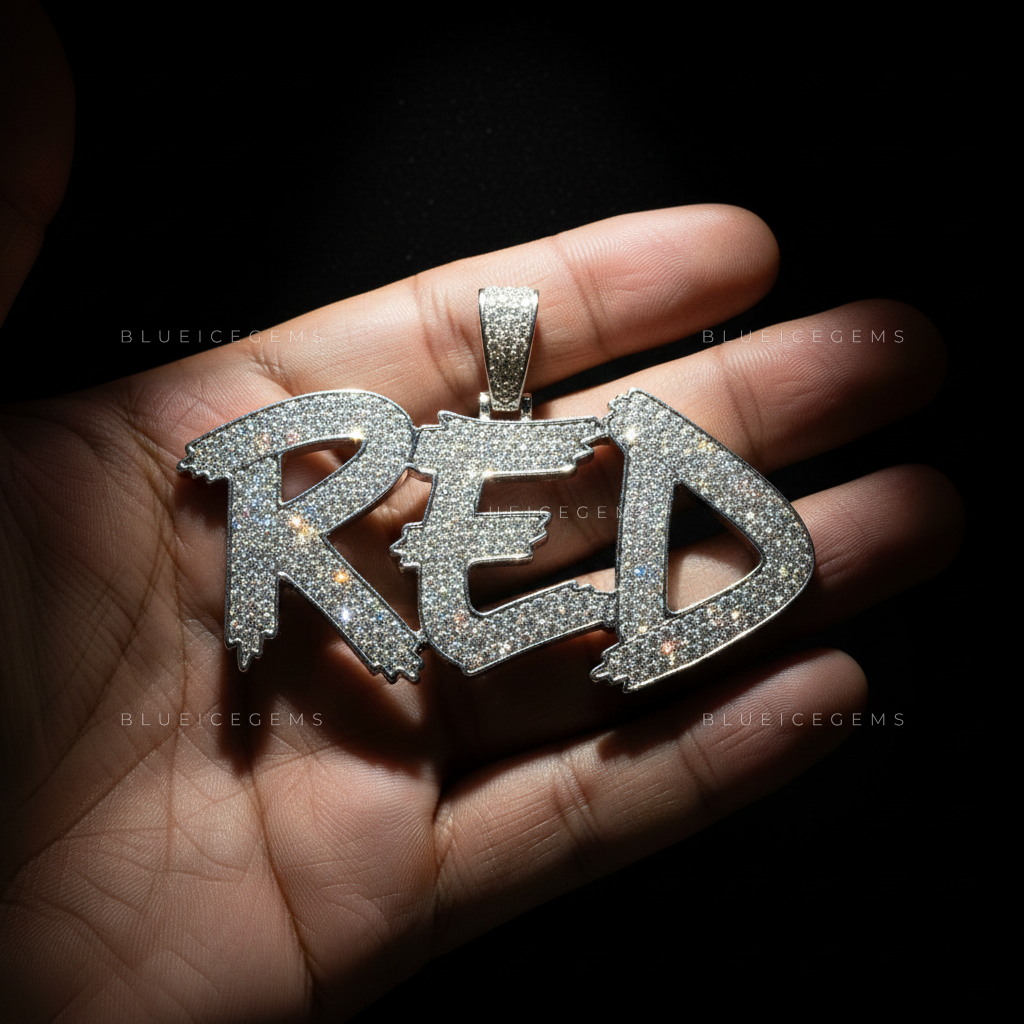 "RED" Custom Graffiti Script Pendant