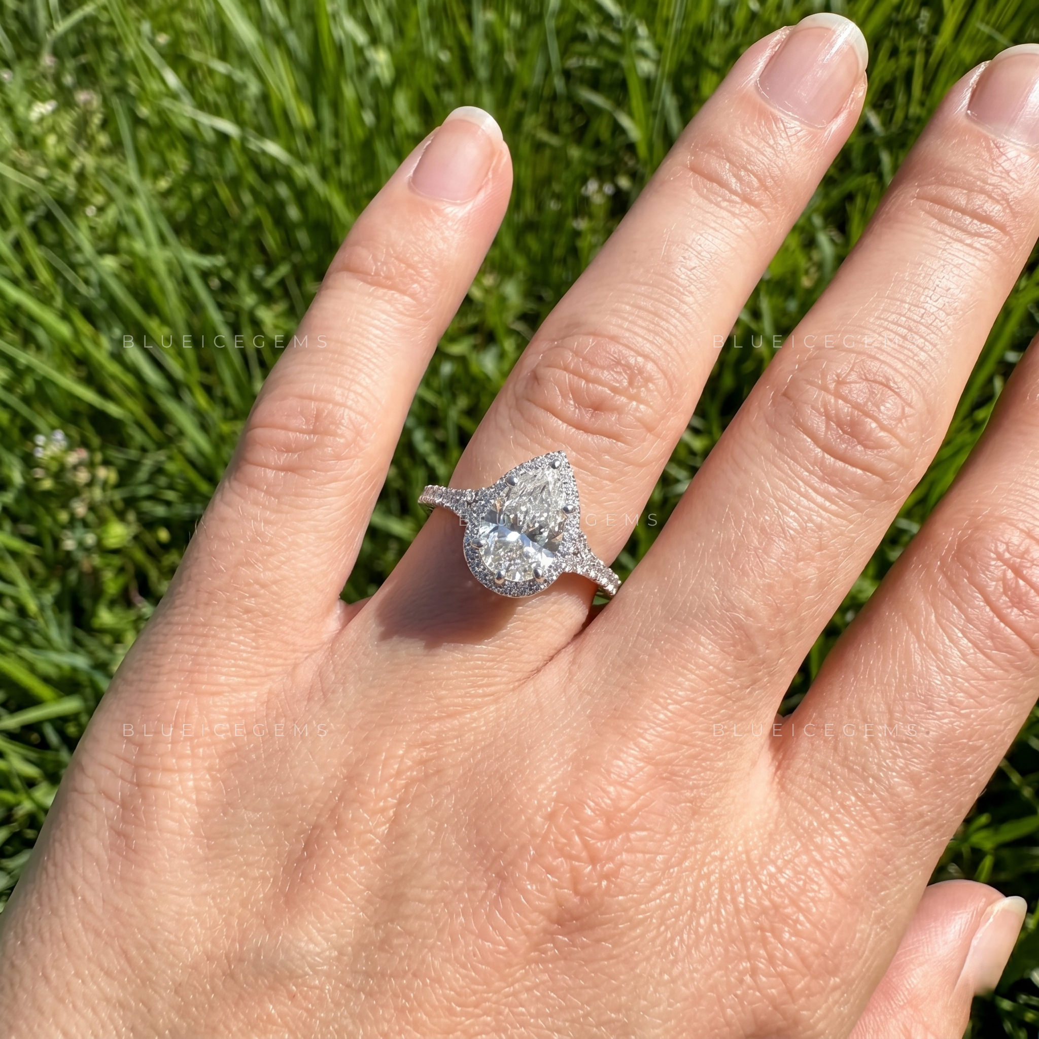 The "Celestial Teardrop" Pear Halo: A D-Color Brilliance Masterpiece