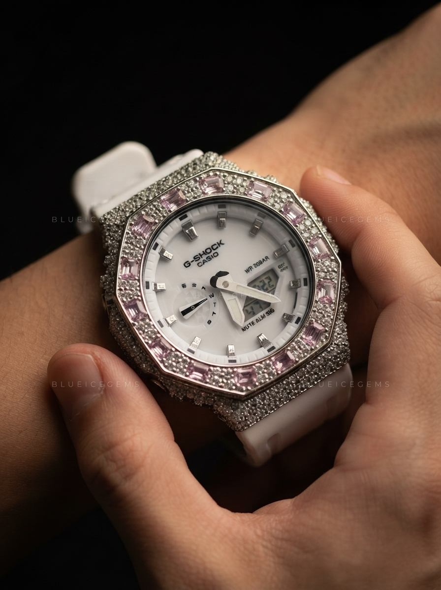 Royal Blush Empire Iced Watch – VVS Moissanite