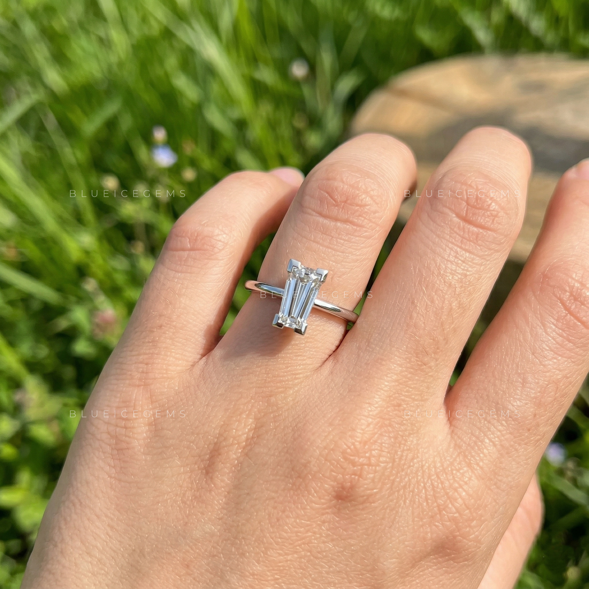 The "Urban Icon" Tapered Baguette: Boldly Architectural Solitaire