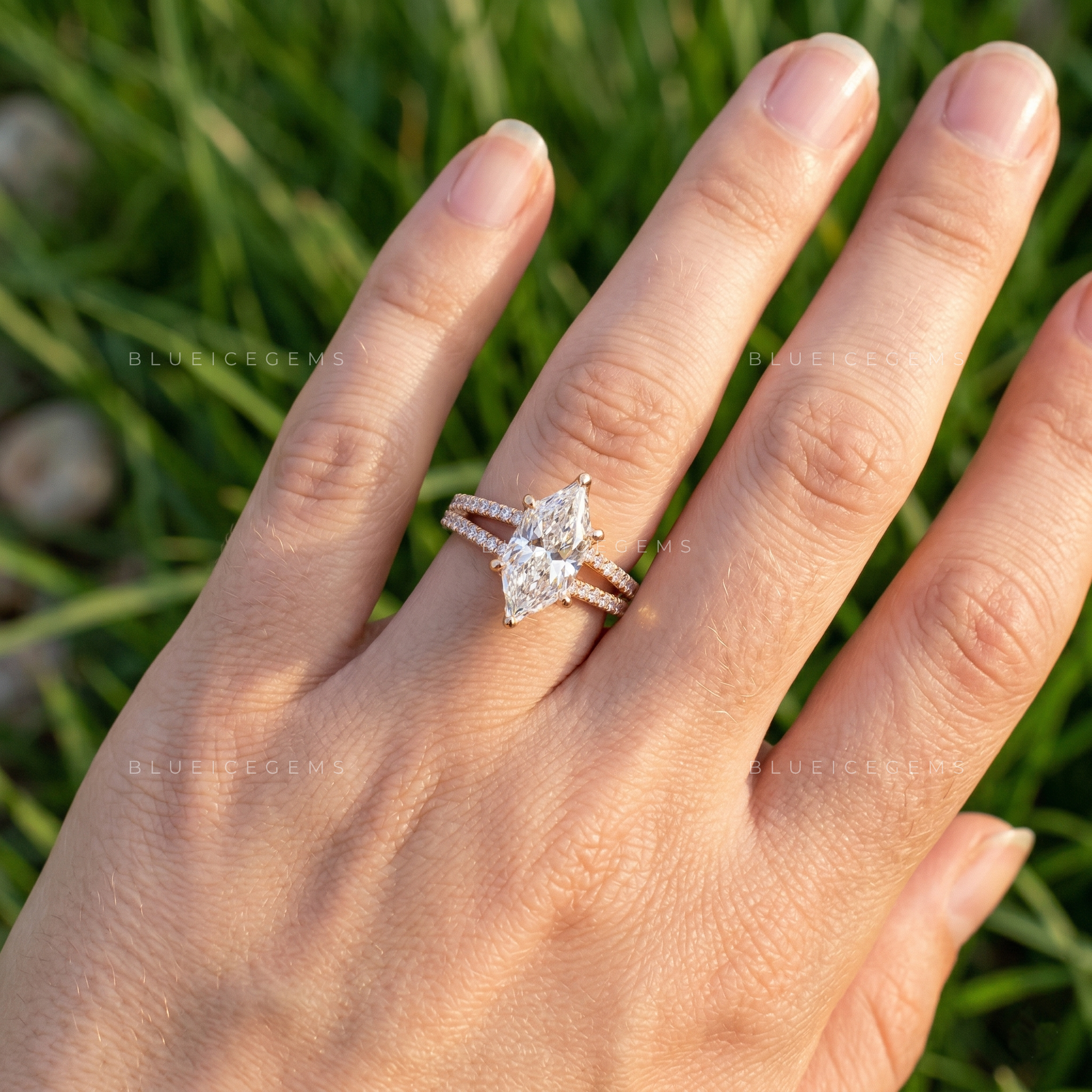 Antique Majesty Dutch Marquise Cut Pavé Engagement Ring