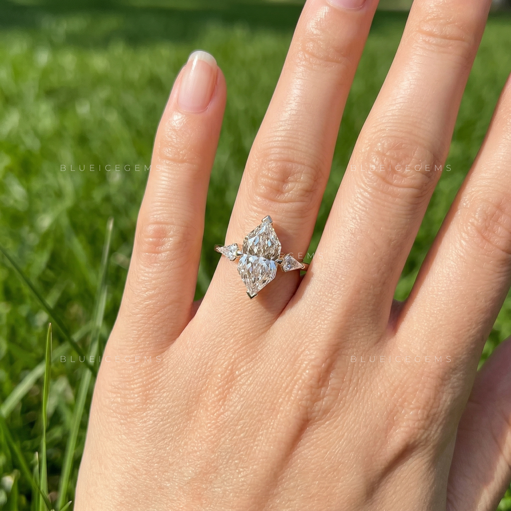 Antique Majesty Dutch Marquise and Kite Cut Trilogy Ring