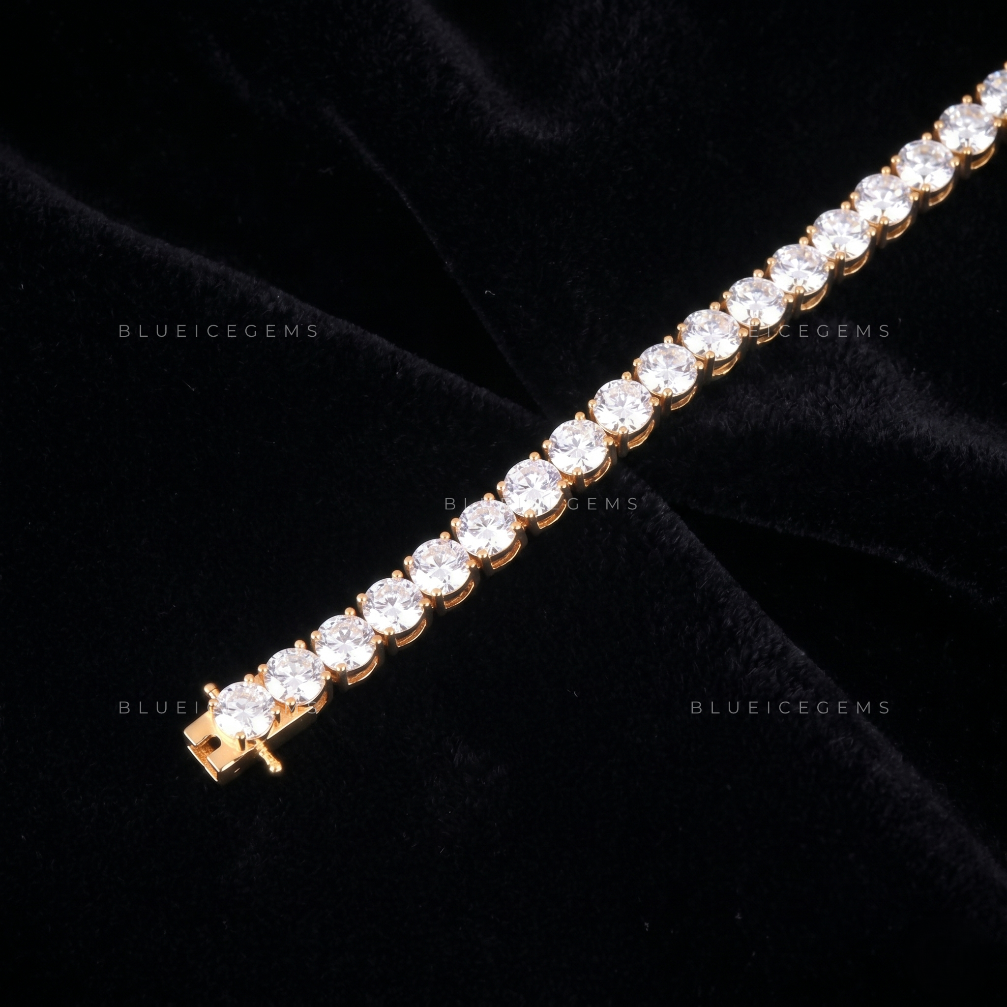 Elite Solid-Gold Brilliance High-Luster Tennis Masterpiece