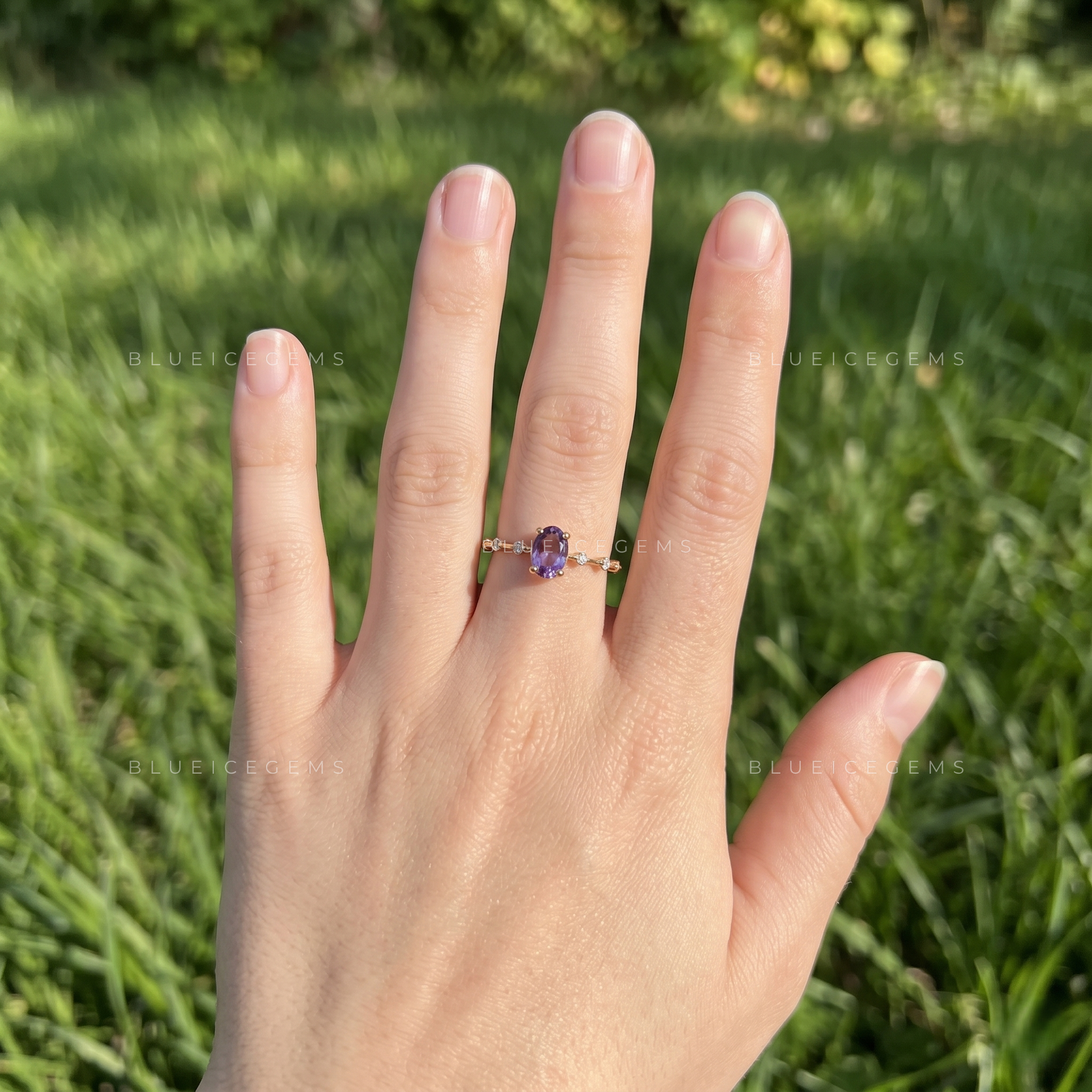 Royal Splendor Cushion Cut Amethyst Eco-Conscious Classic Accent Ring