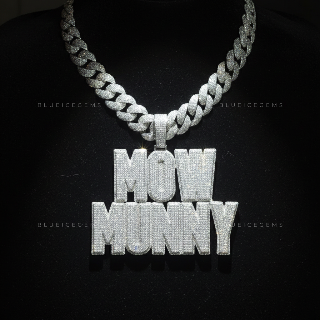 "MOW MUNNY" Two-Tier Custom Block Pendant