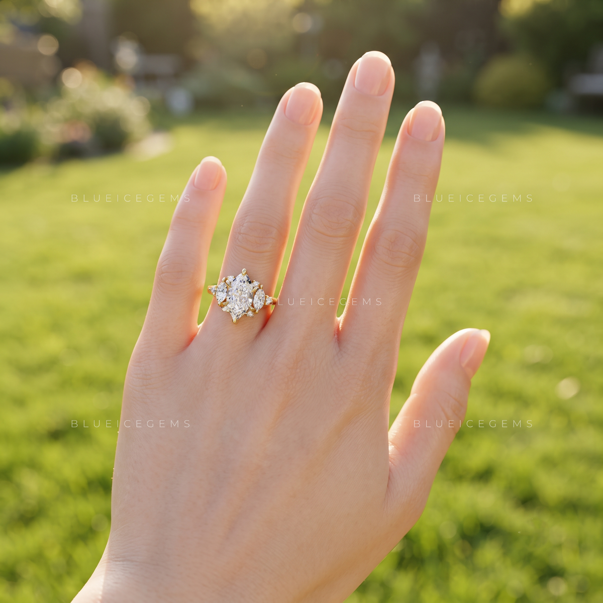 Diora Geometric Crown Engagement Ring