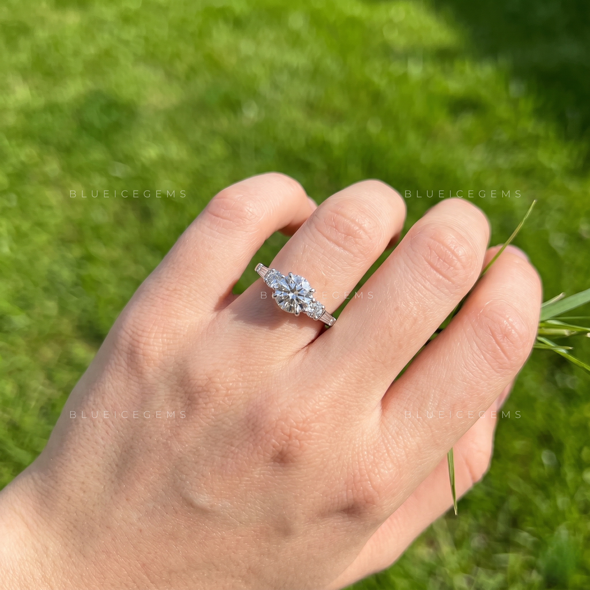 Enchanted Radiance Round Brilliant Cut Five Stone Cascade Engagement Ring