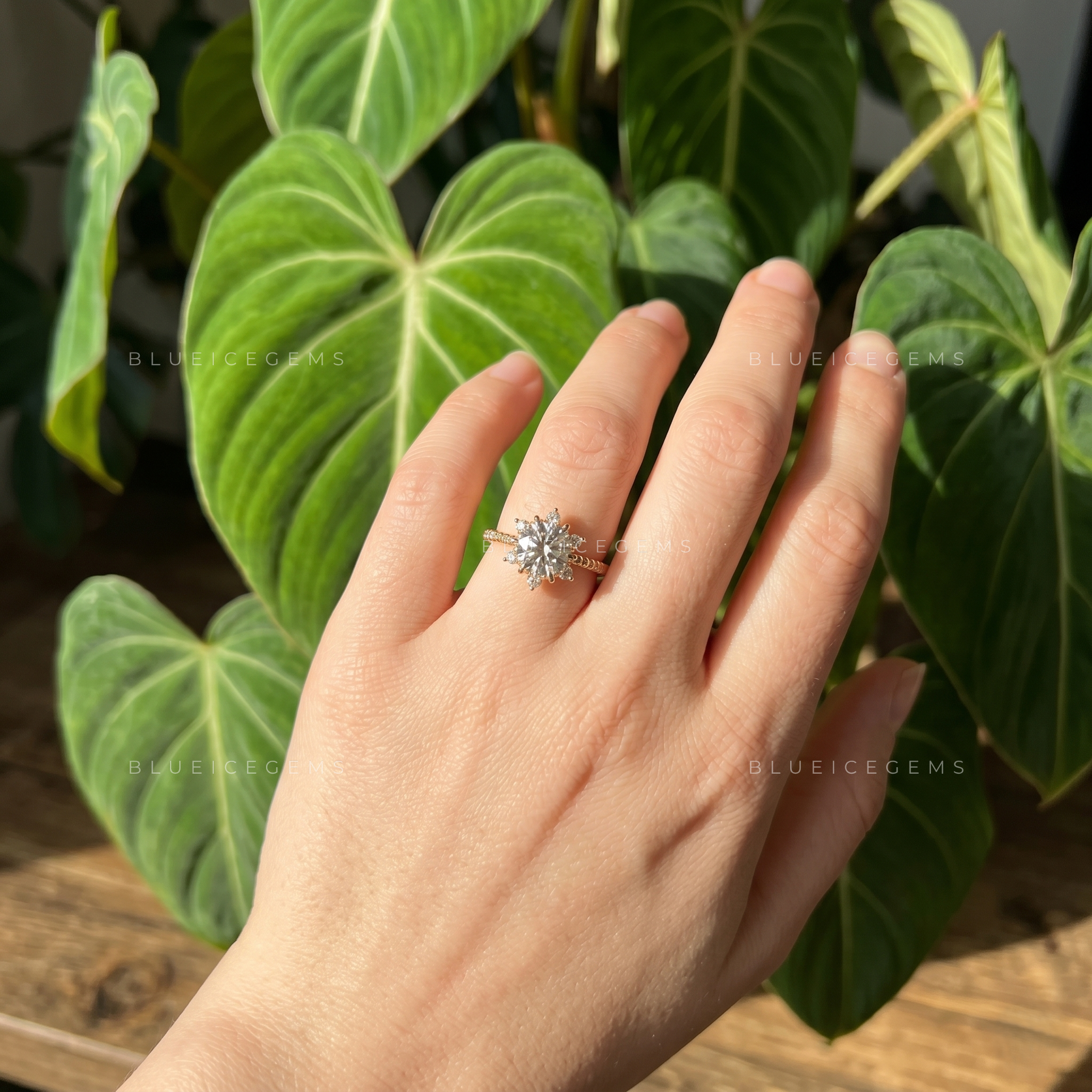 Floral Nostalgia Vintage Round Cut Floral Halo Engagement Ring