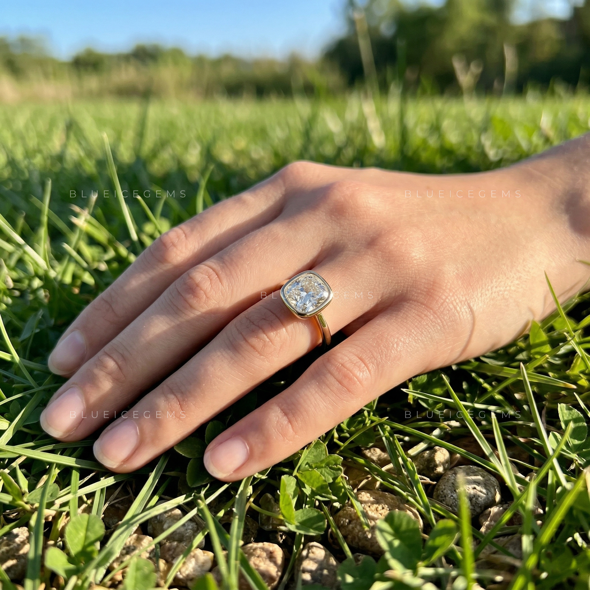 Velvet Radiance Cushion Cut Solitaire Ring
