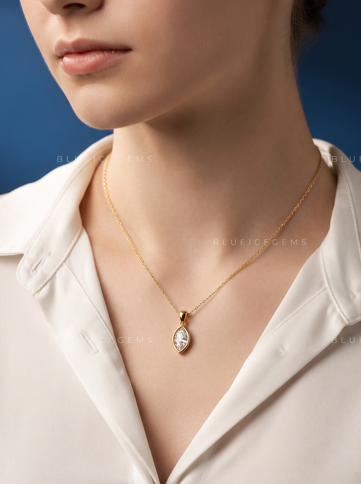Marquise Solitaire Diamond Pendant