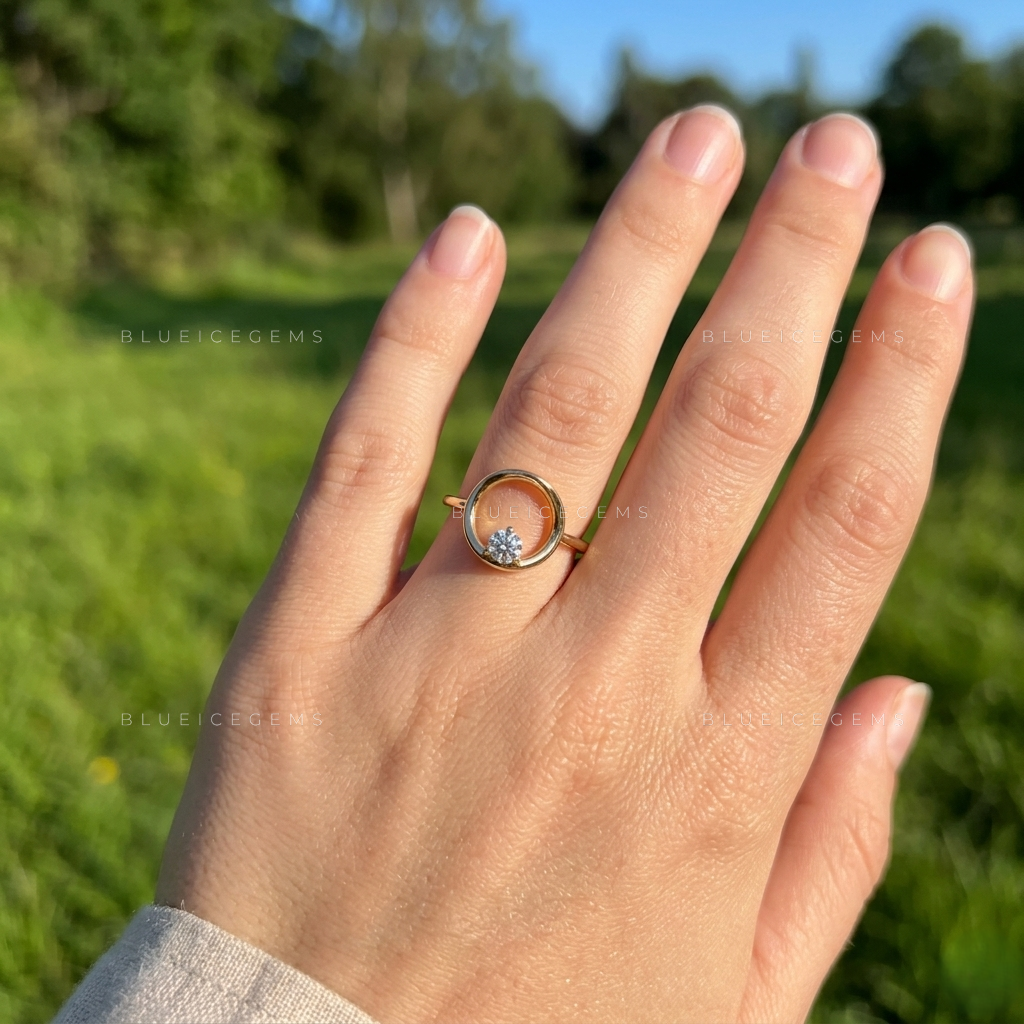 Delicate Open-Circle Solitaire Everyday Promise Ring