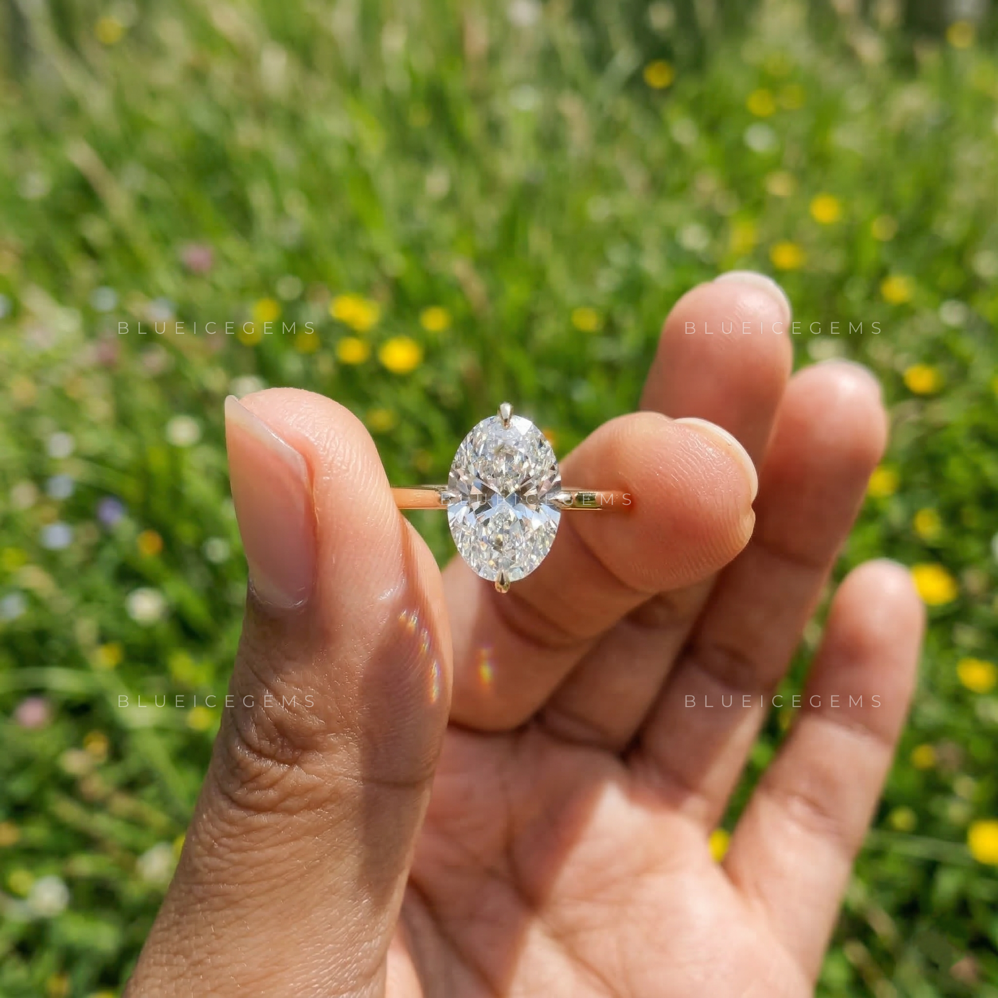 Hidden Halo Oval Cut Solitaire Engagement Ring
