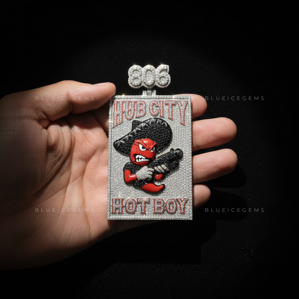 The "HUB CITY" 806 Sovereign: Character-Infused Multi-Tone Tablet Pendant