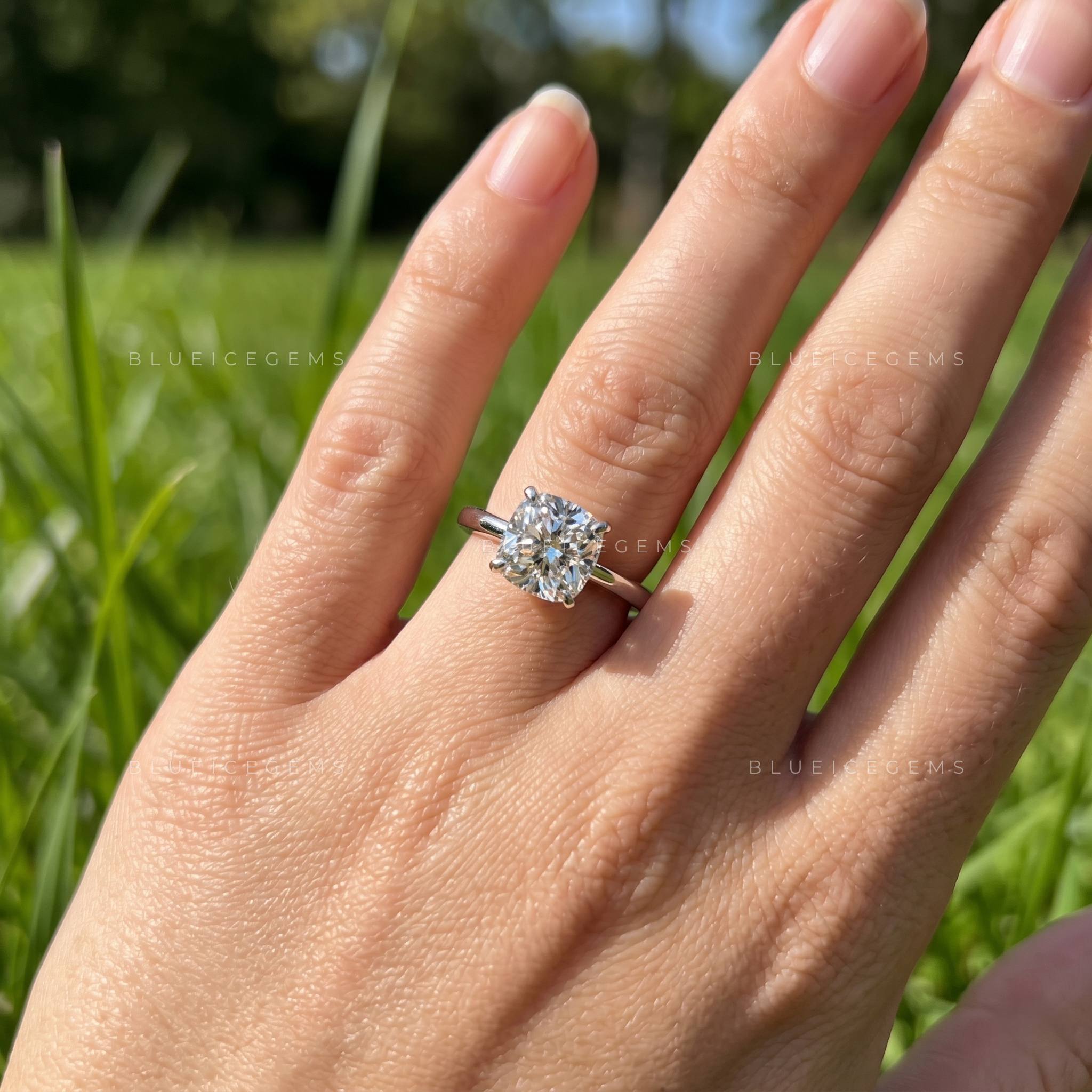 Vintage Allure Cushion Cut Classic Solitaire Ring