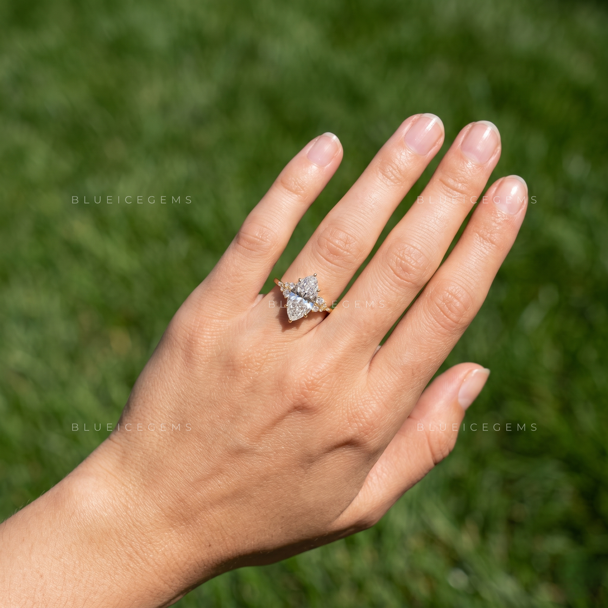 Aurelia Marquise Cut Certified Brilliant Accent Solitaire Engagement Ring