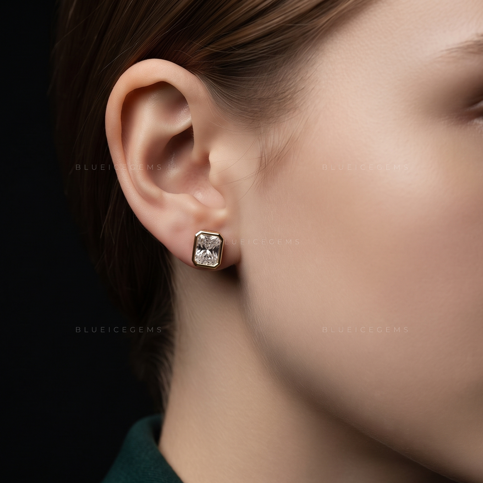 Aurelis Radiant-Cut Lab-Grown Diamond Stud Earrings