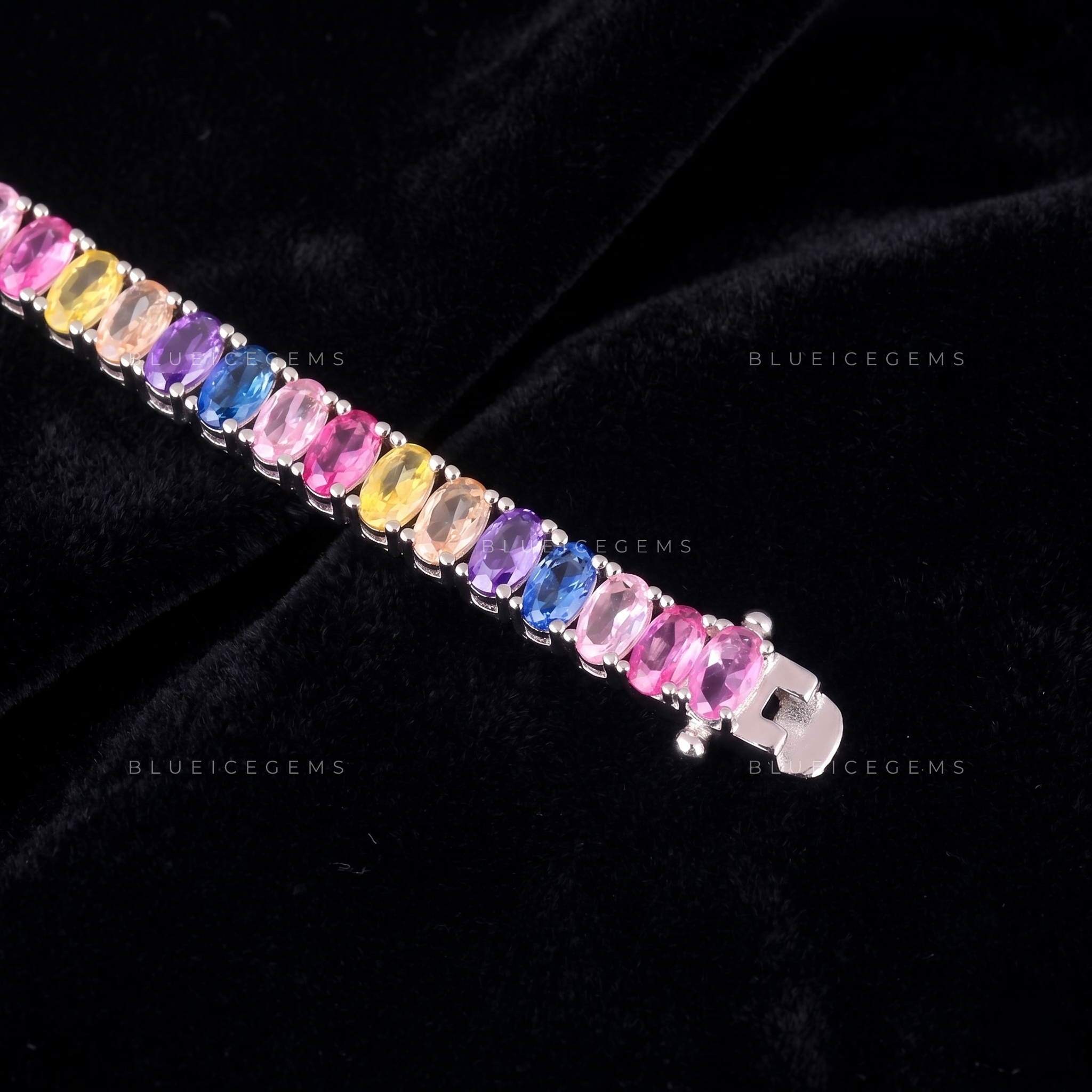 Vivid Spectrum Oval-Cut Prism Tennis Statement