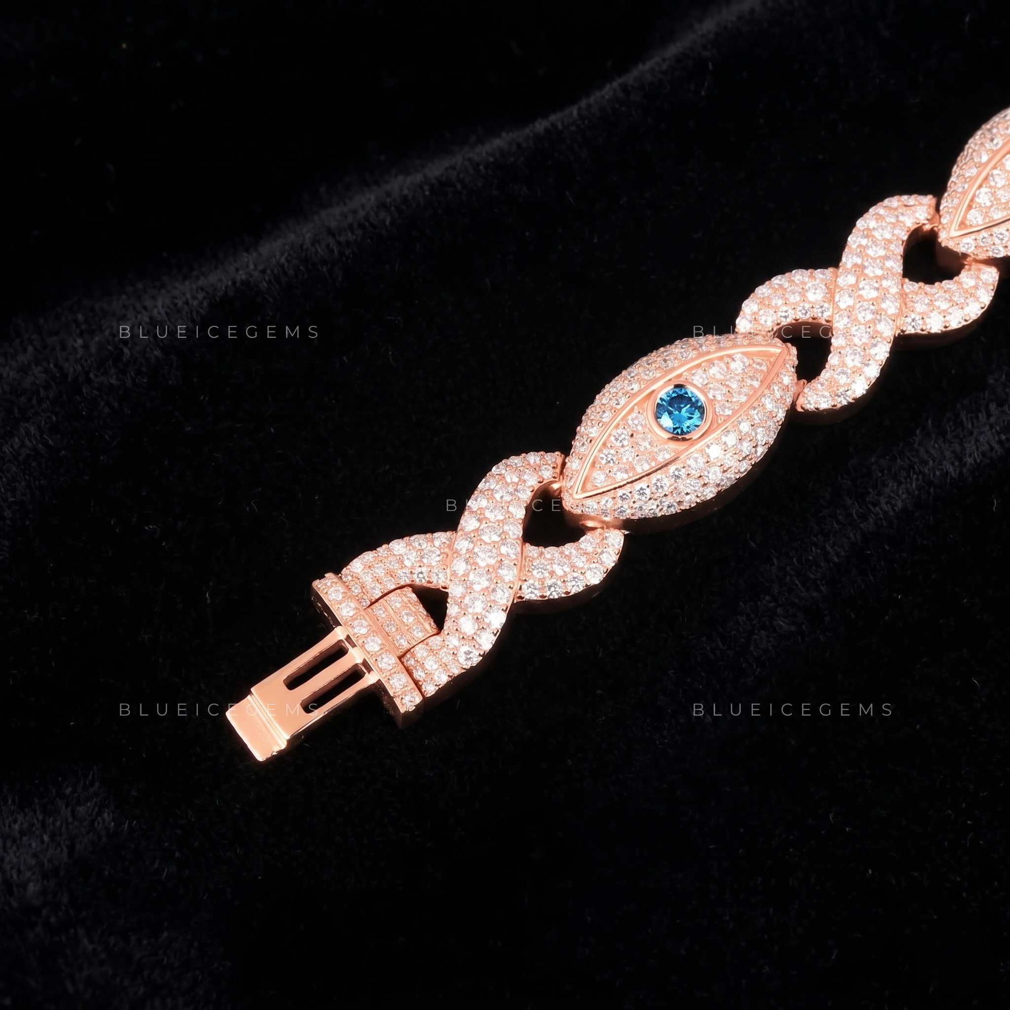 Celestial Vision Infinity-Eye Iced Rose Gold Link