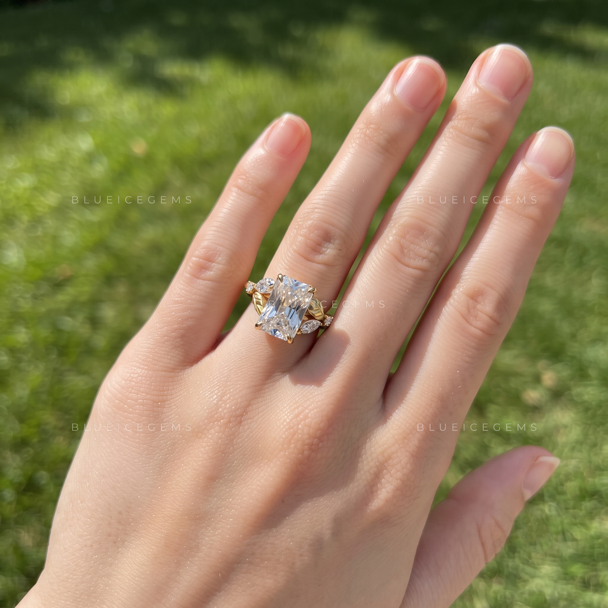 Old Mine Cut Floral Engagement Ring